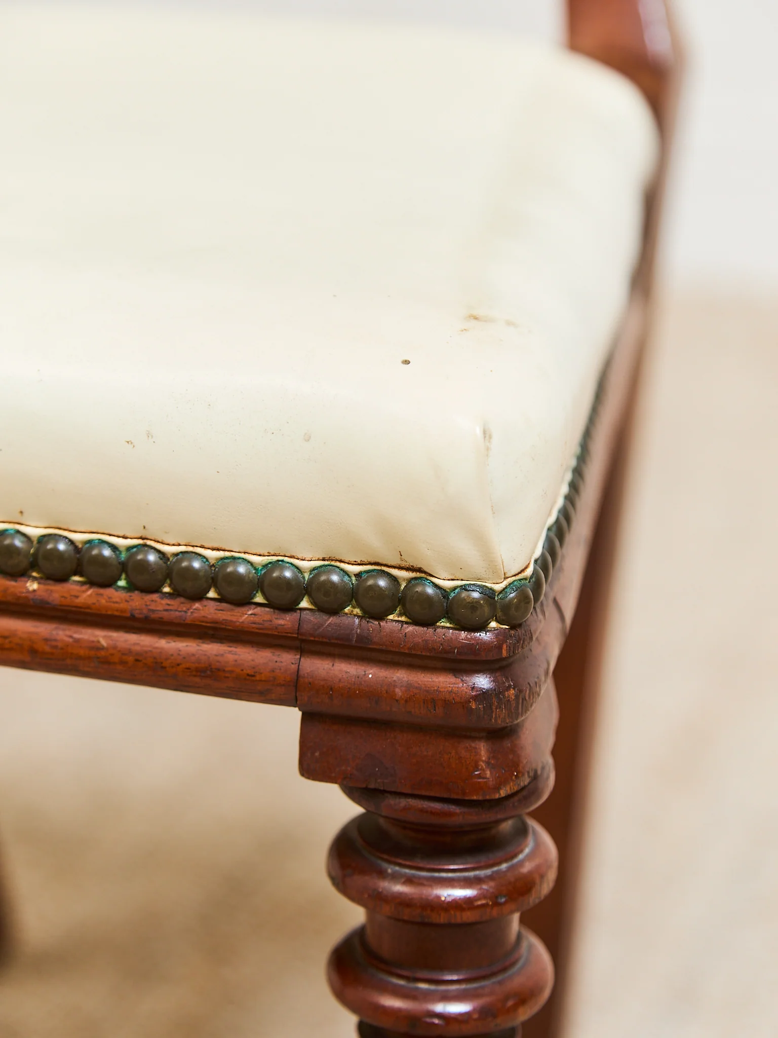 1940’s Carved Sweetheart Chairs Set of 6 - Image 10