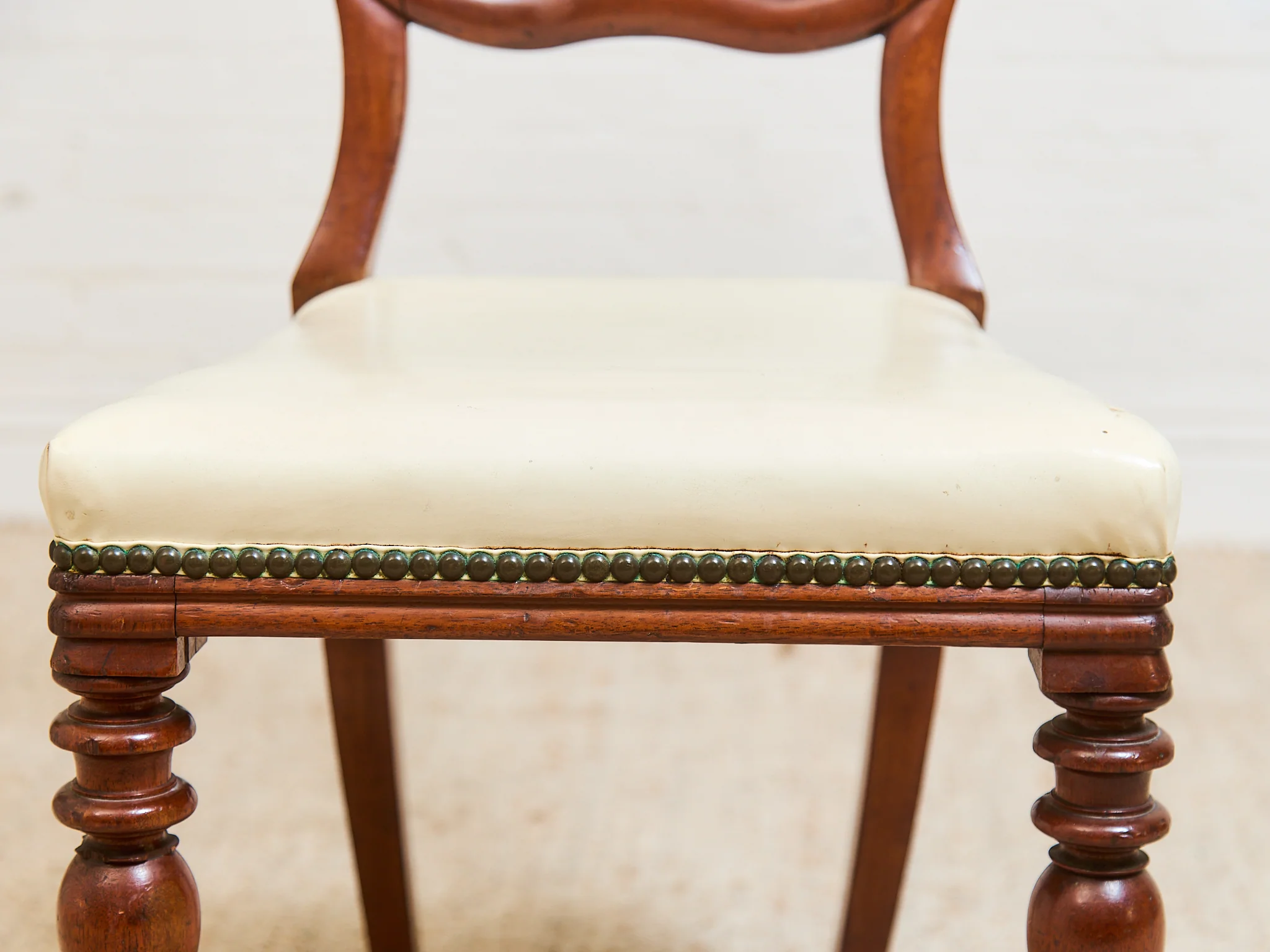1940’s Carved Sweetheart Chairs Set of 6 - Image 12