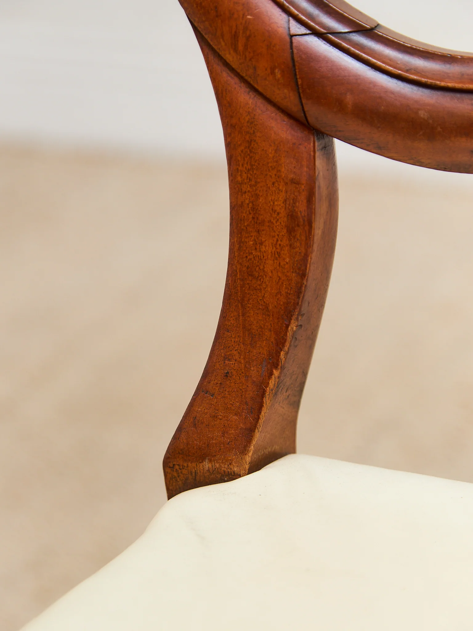 1940’s Carved Sweetheart Chairs Set of 6 - Image 14