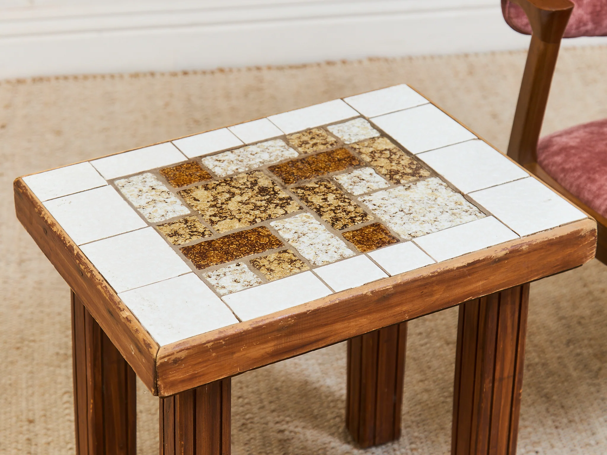 1970’s Tiled Boho Side Table - Image 3