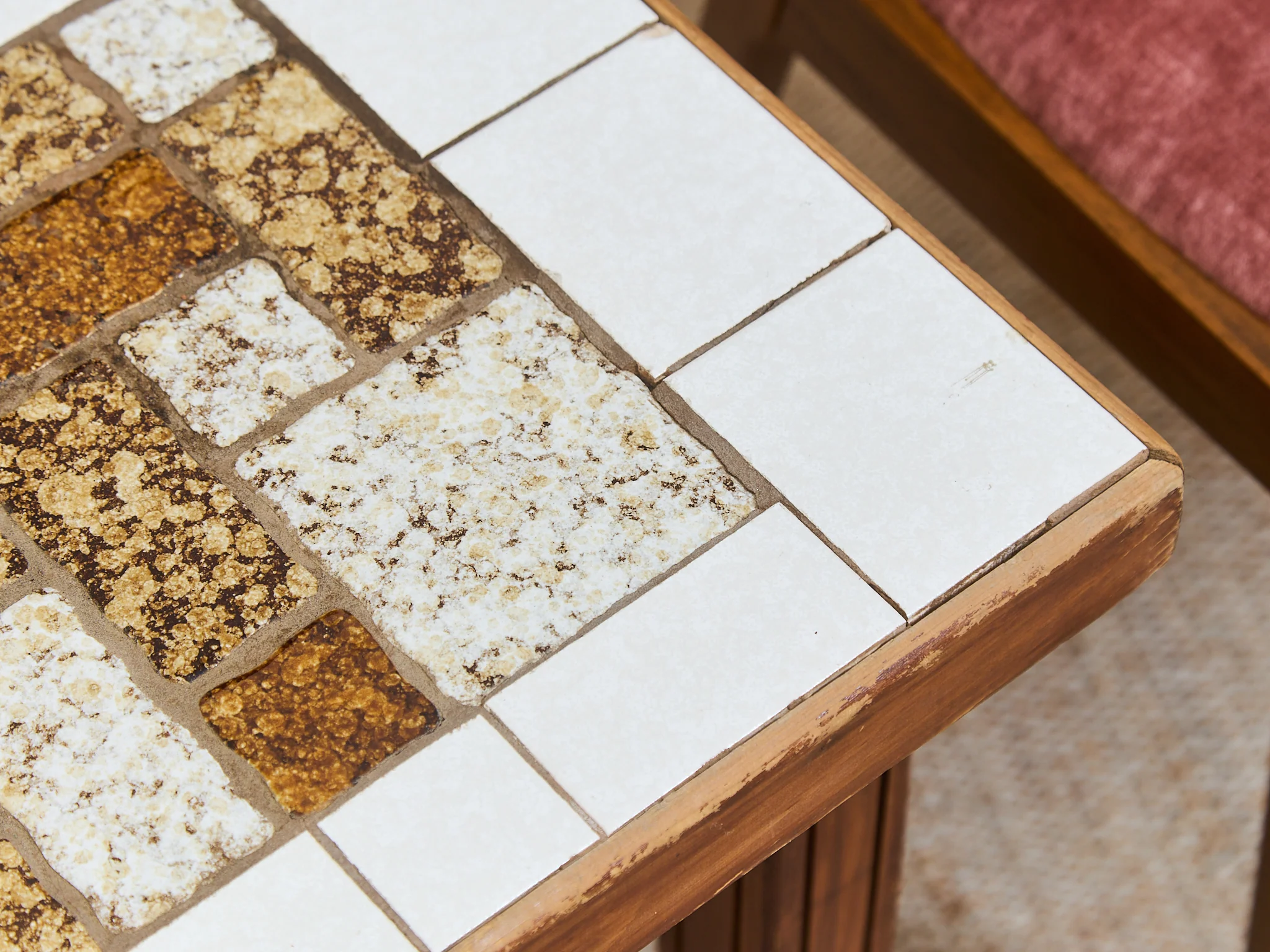 1970’s Tiled Boho Side Table - Image 5