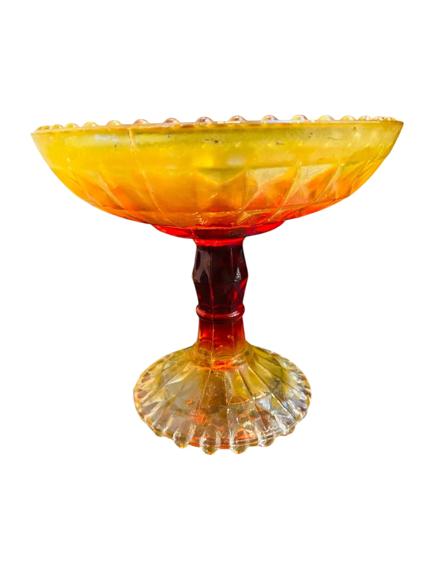 Amberina Glass Candy Dish - Image 2