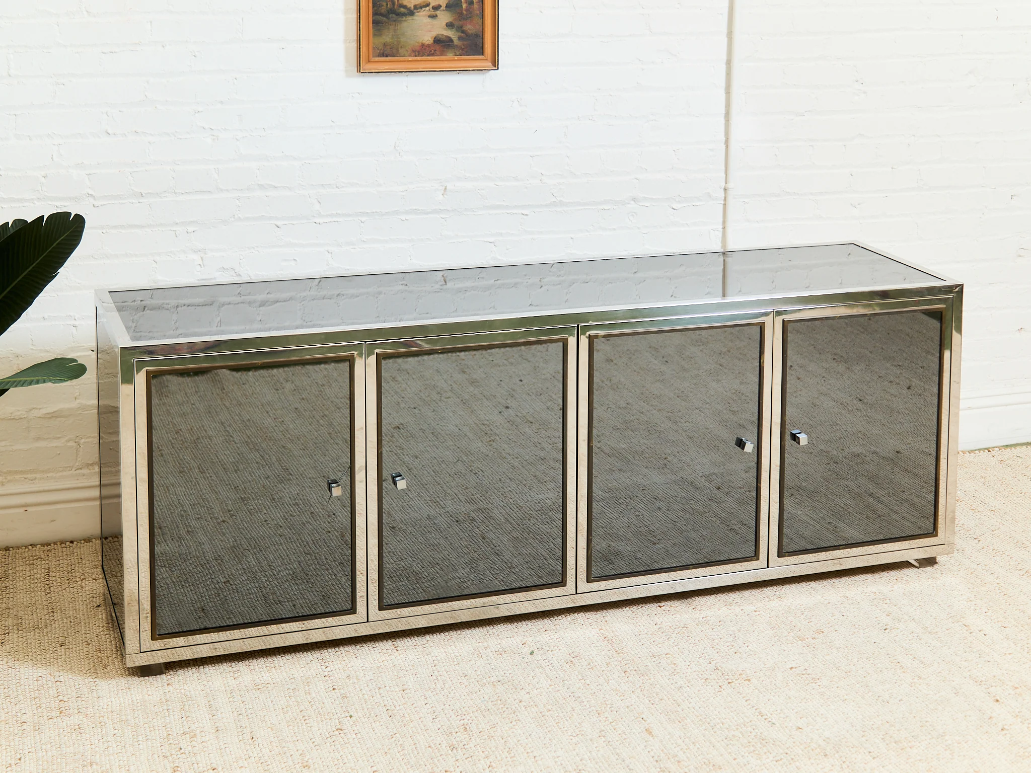 Angolo Metal Arte in Italy, 1960s Chrome and Mirror Glass Sideboard - Image 7