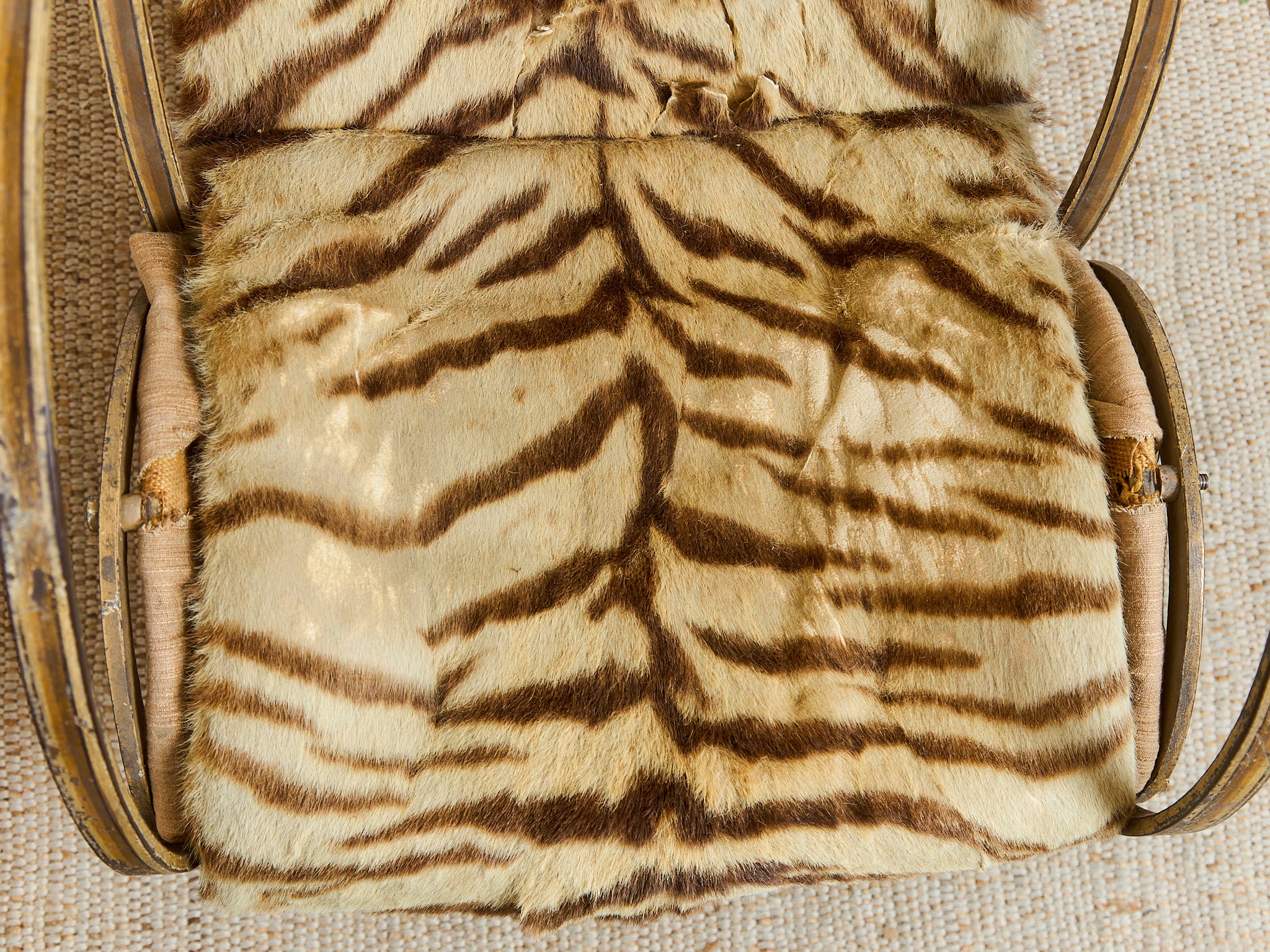 Antique 1800’s RW Winfield Tiger Fur Rocking Chair - Image 10