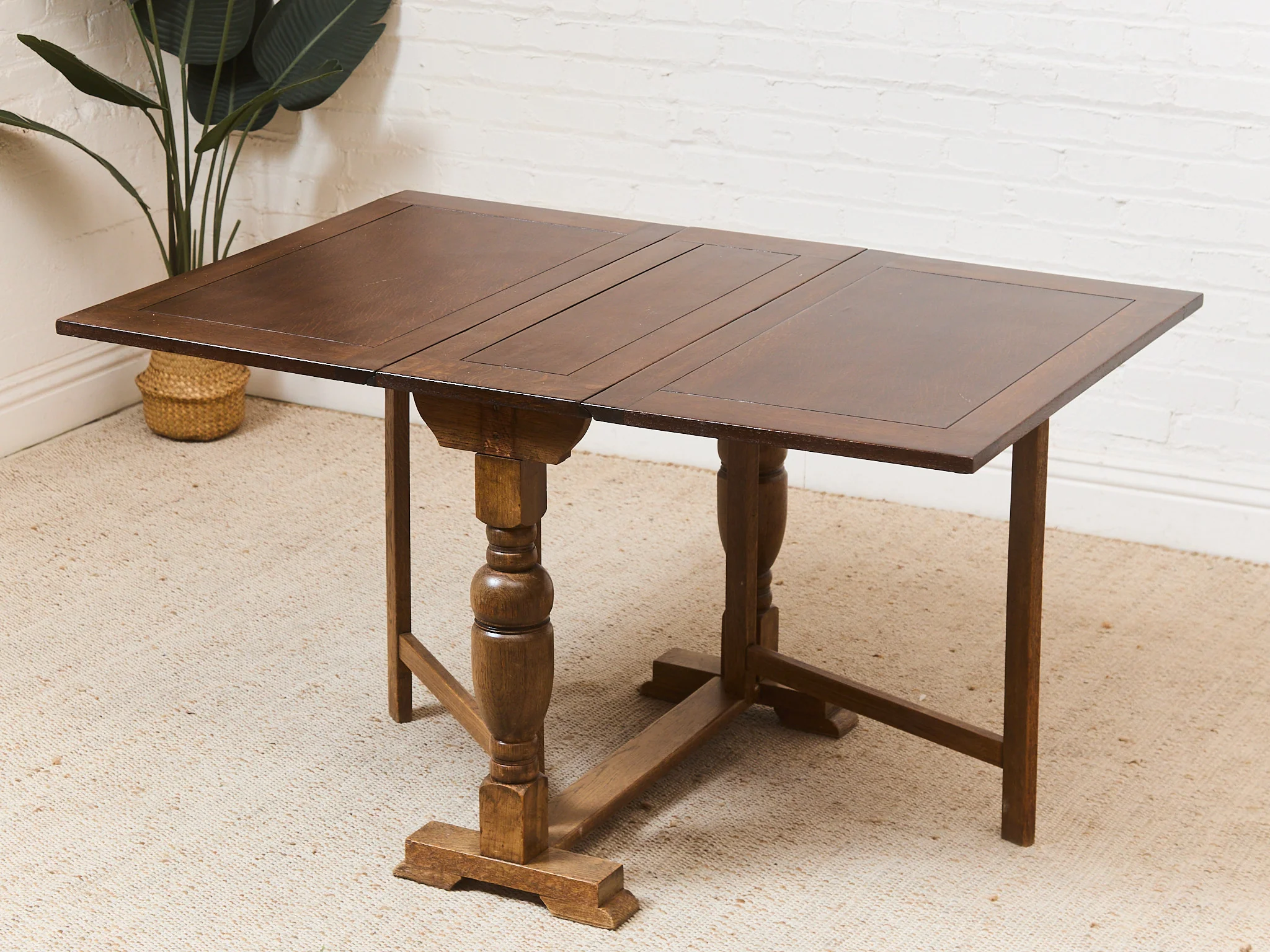 Antique Drop Leaf Dining Table - Image 7