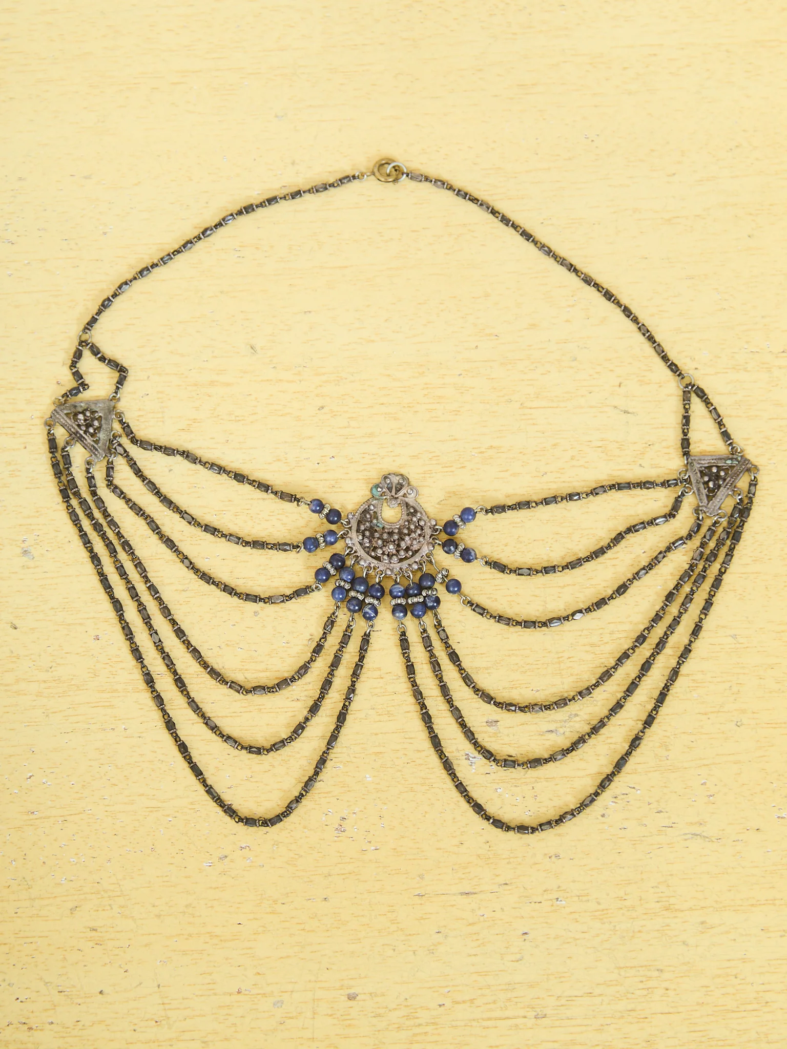 Art Deco French Jet Black Glass Bead Necklace - Image 2