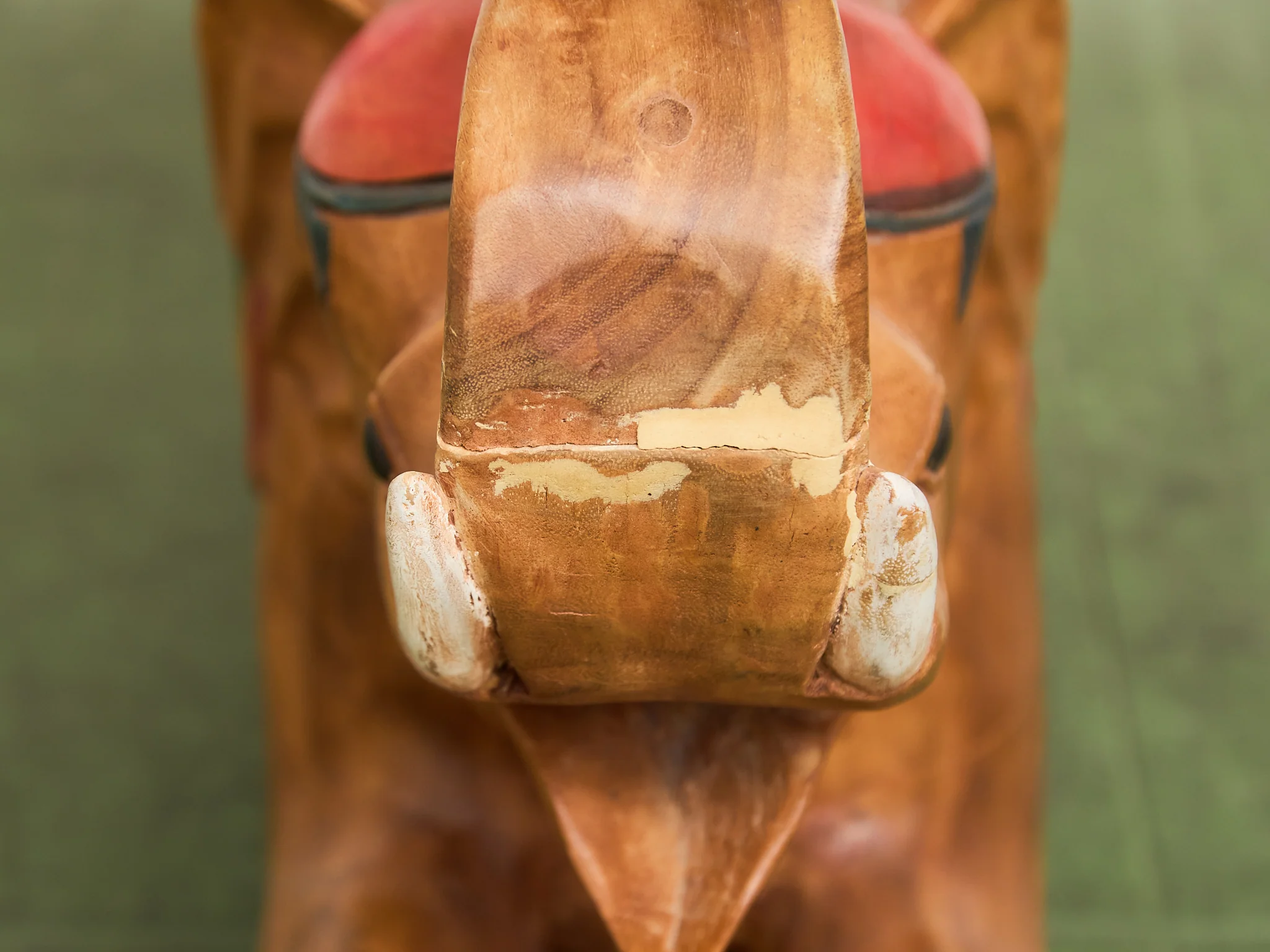 Asian Vintage Super Rare Hand-Carved Wooden Rocking Elephant - Image 14