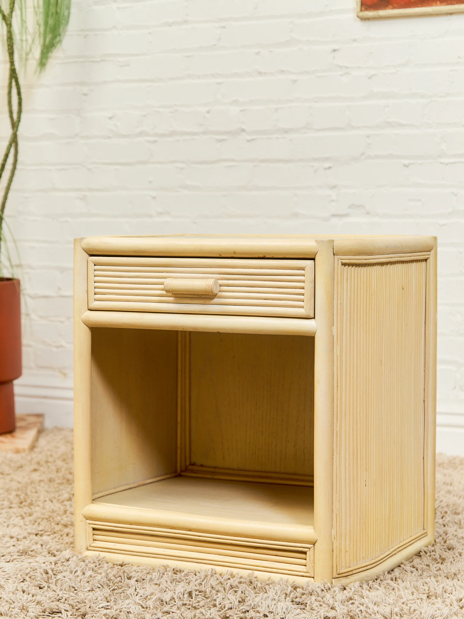 Bamboo Vintage Pair of Nightstands - Image 10