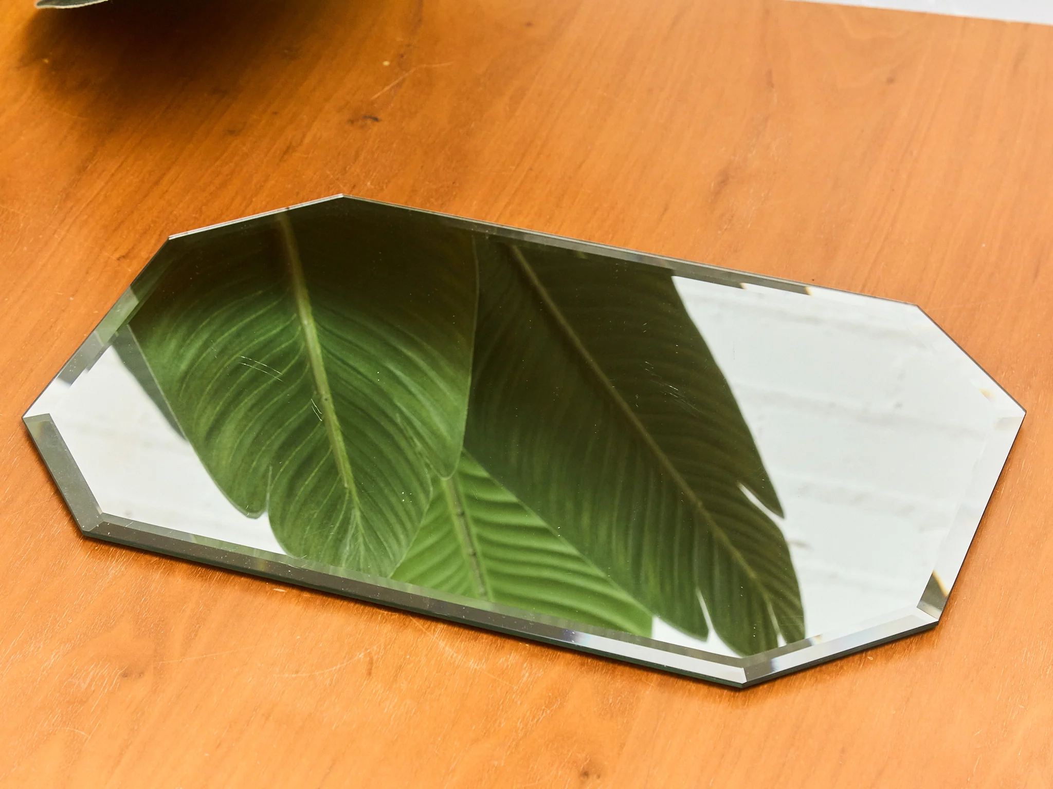 Beveled Mirror Geometric Bar Perfume Tray - Image 2
