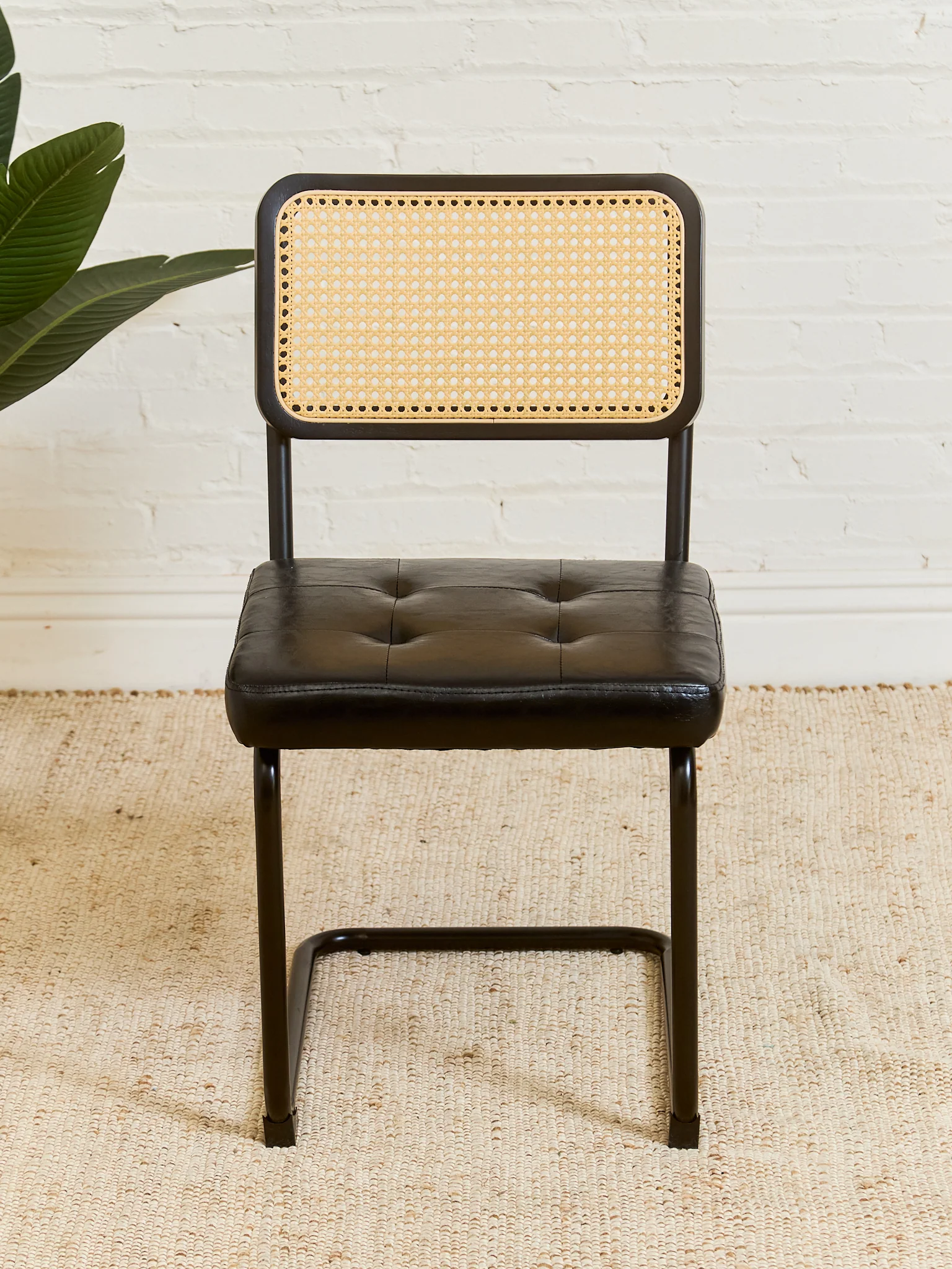 Black and Rattan Dining Chair - Image 3