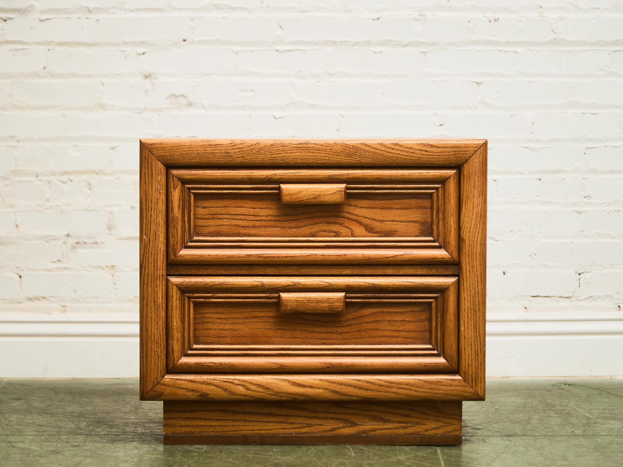 Boho Two Drawer Oak Nightstand - Image 2
