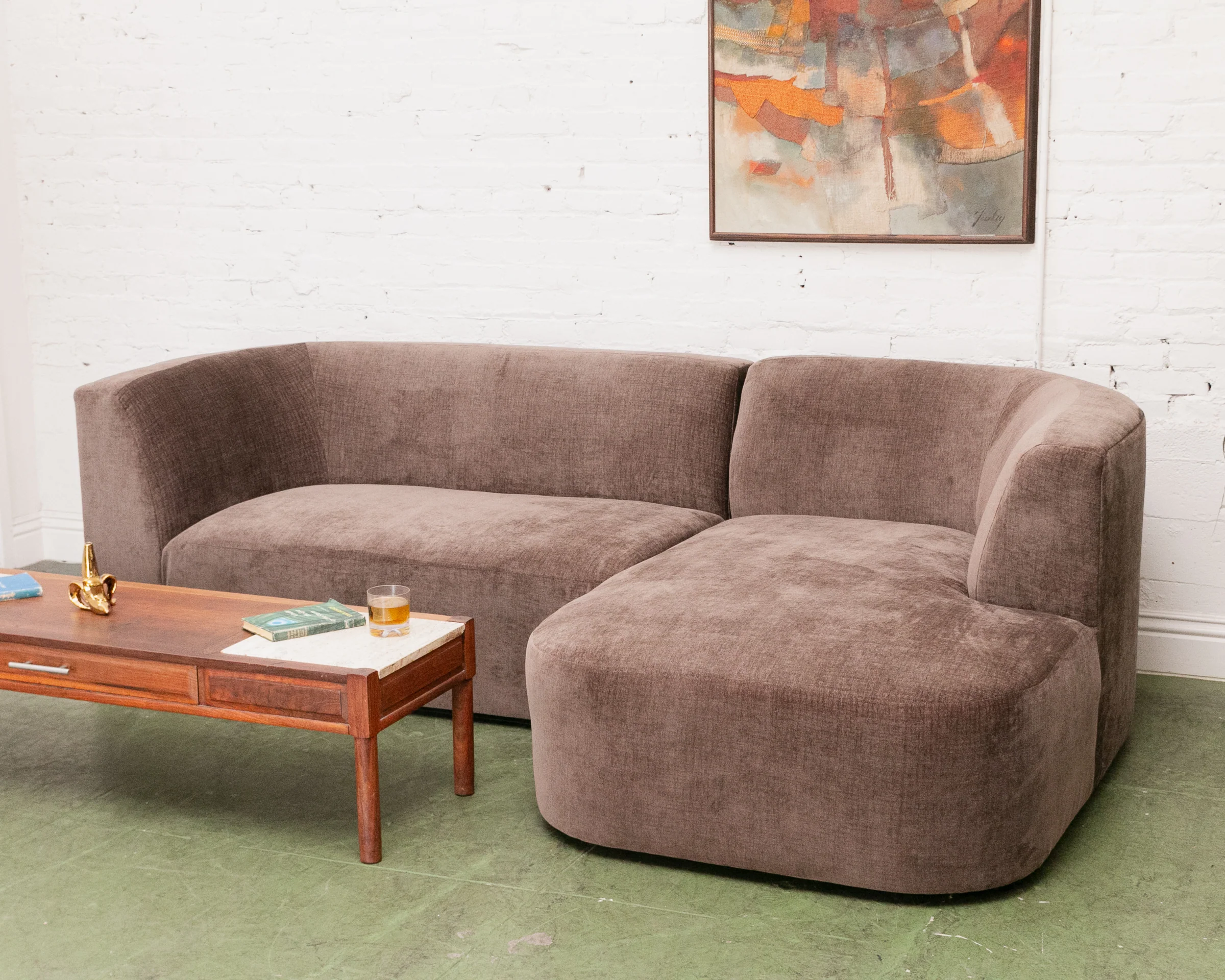Bonnie 2 Piece Sectional in Napa Brown (Right Facing) - Image 4