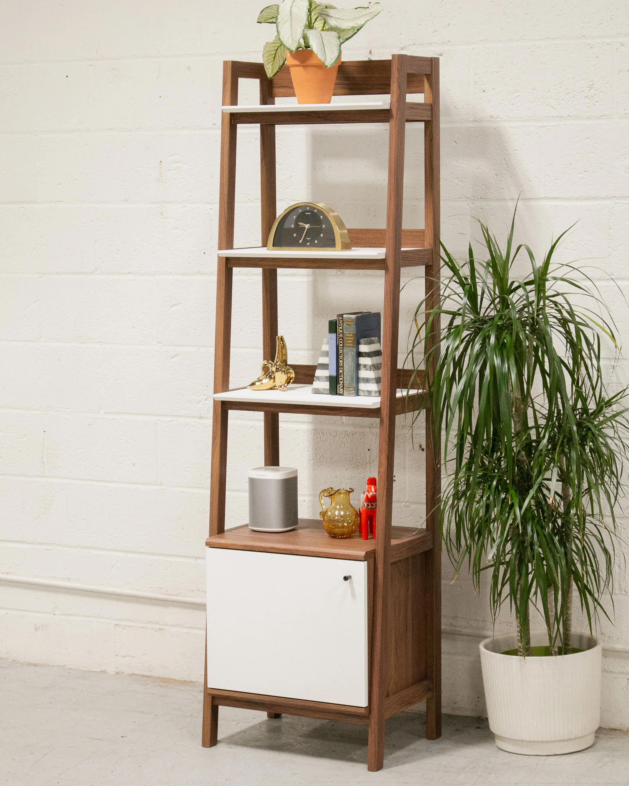Brea Narrow Shelf with white accents