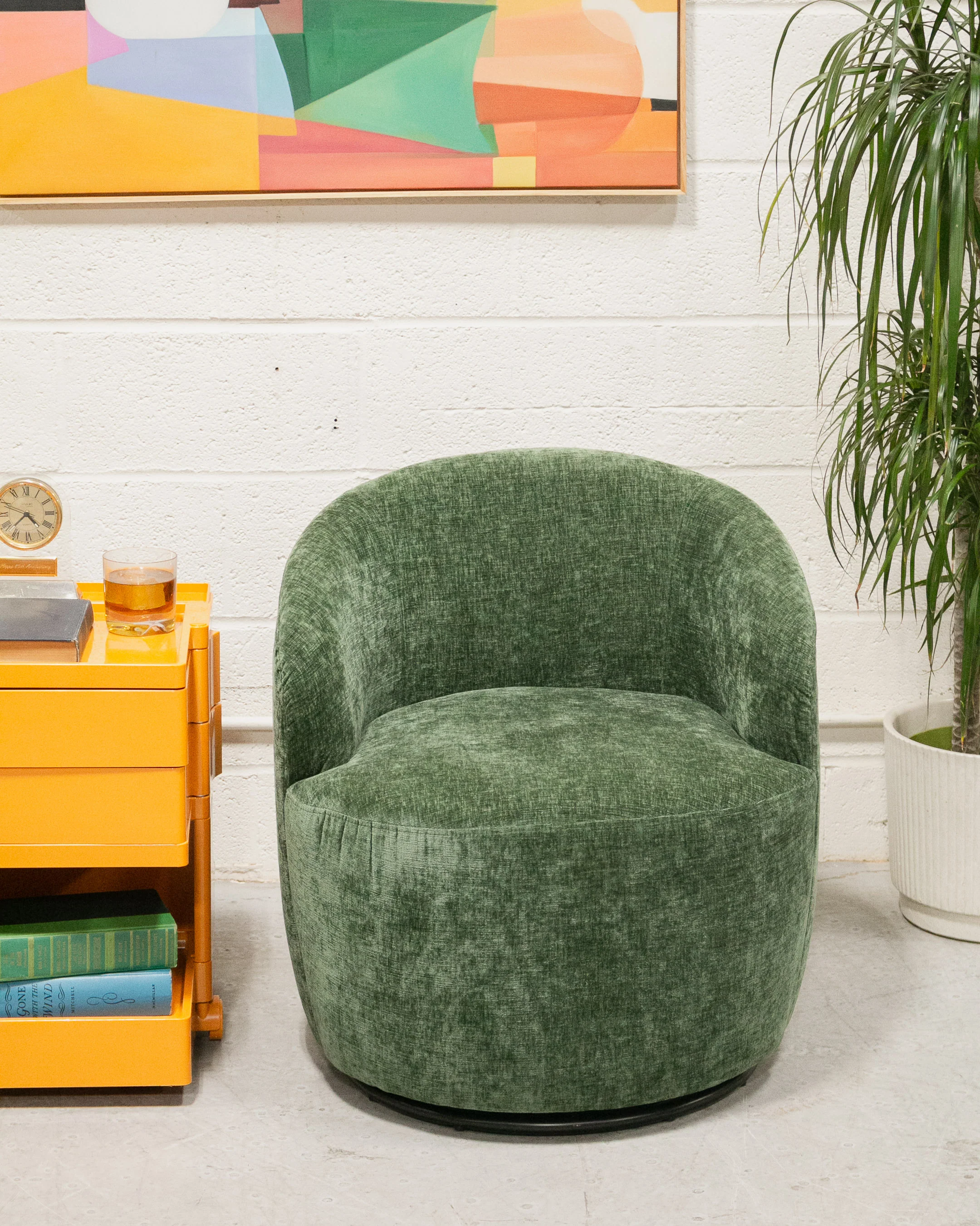 Dark Green Aria Swivel Chair - Image 12