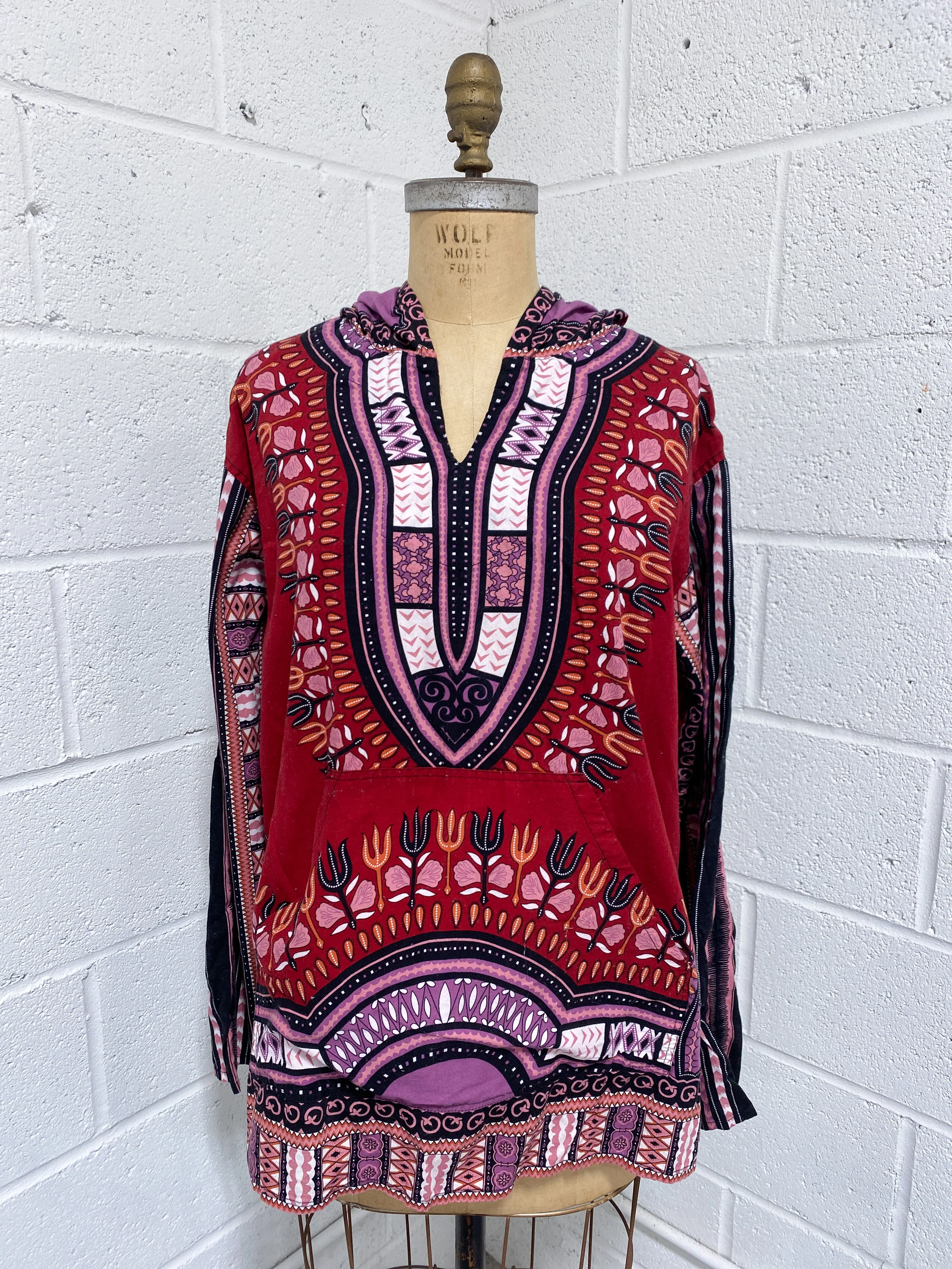 Dashiki Pullover with Hood (L)