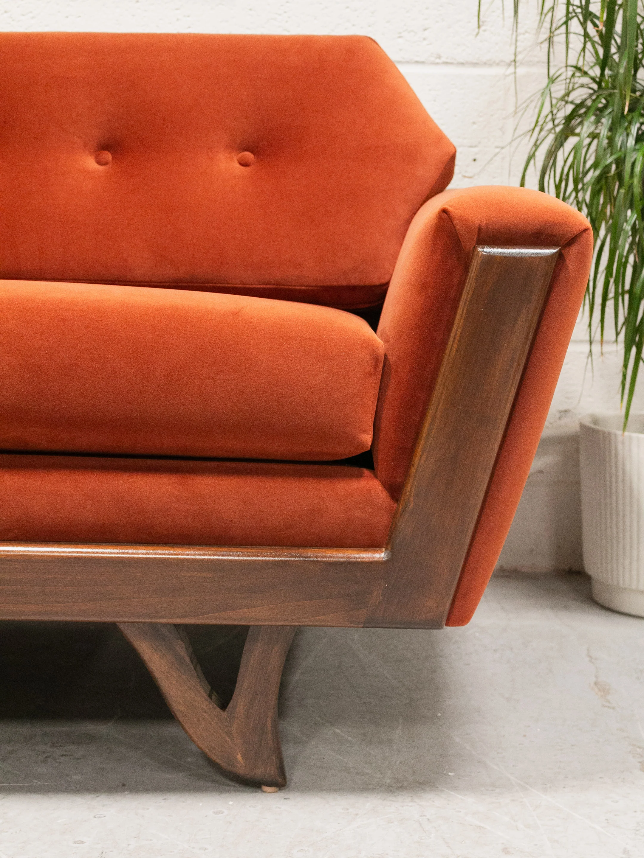 Desmond Walnut Framed Sofa 72” in Royale Rust - Image 5