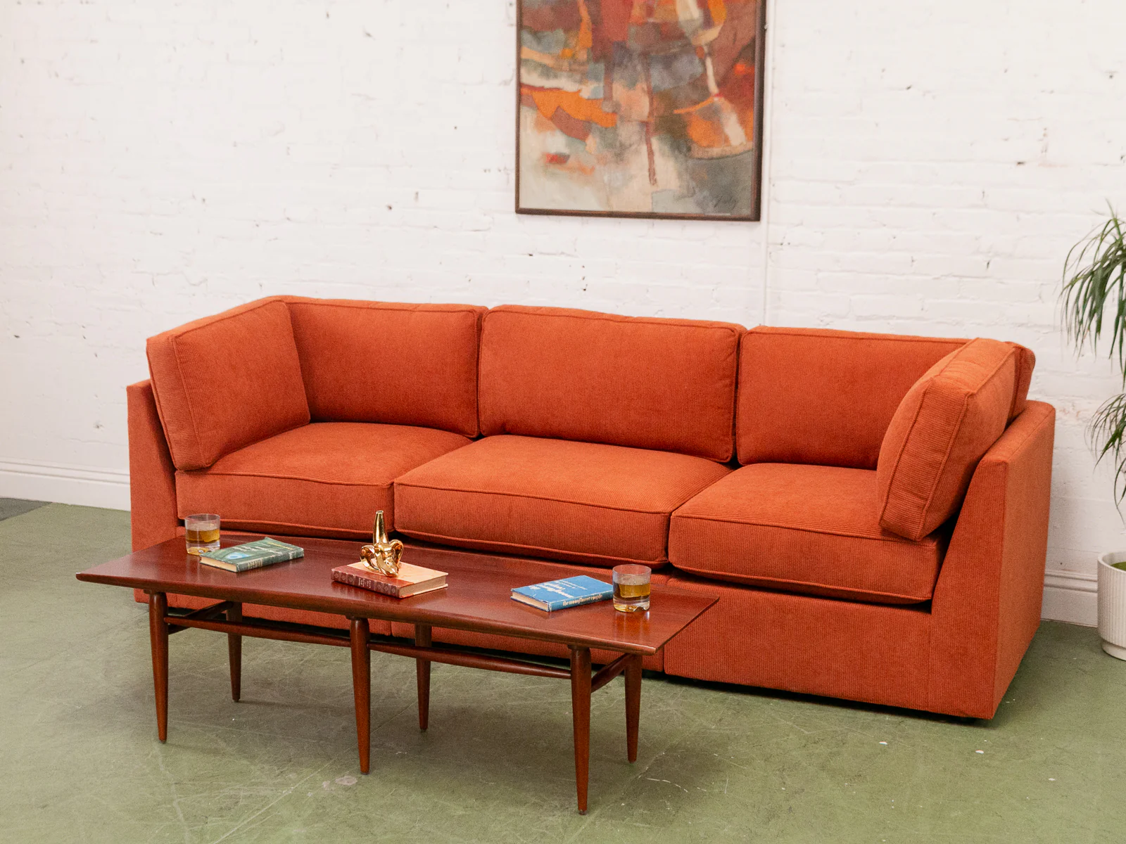 Diana Sectional Sofa in Groove Rust - Image 3