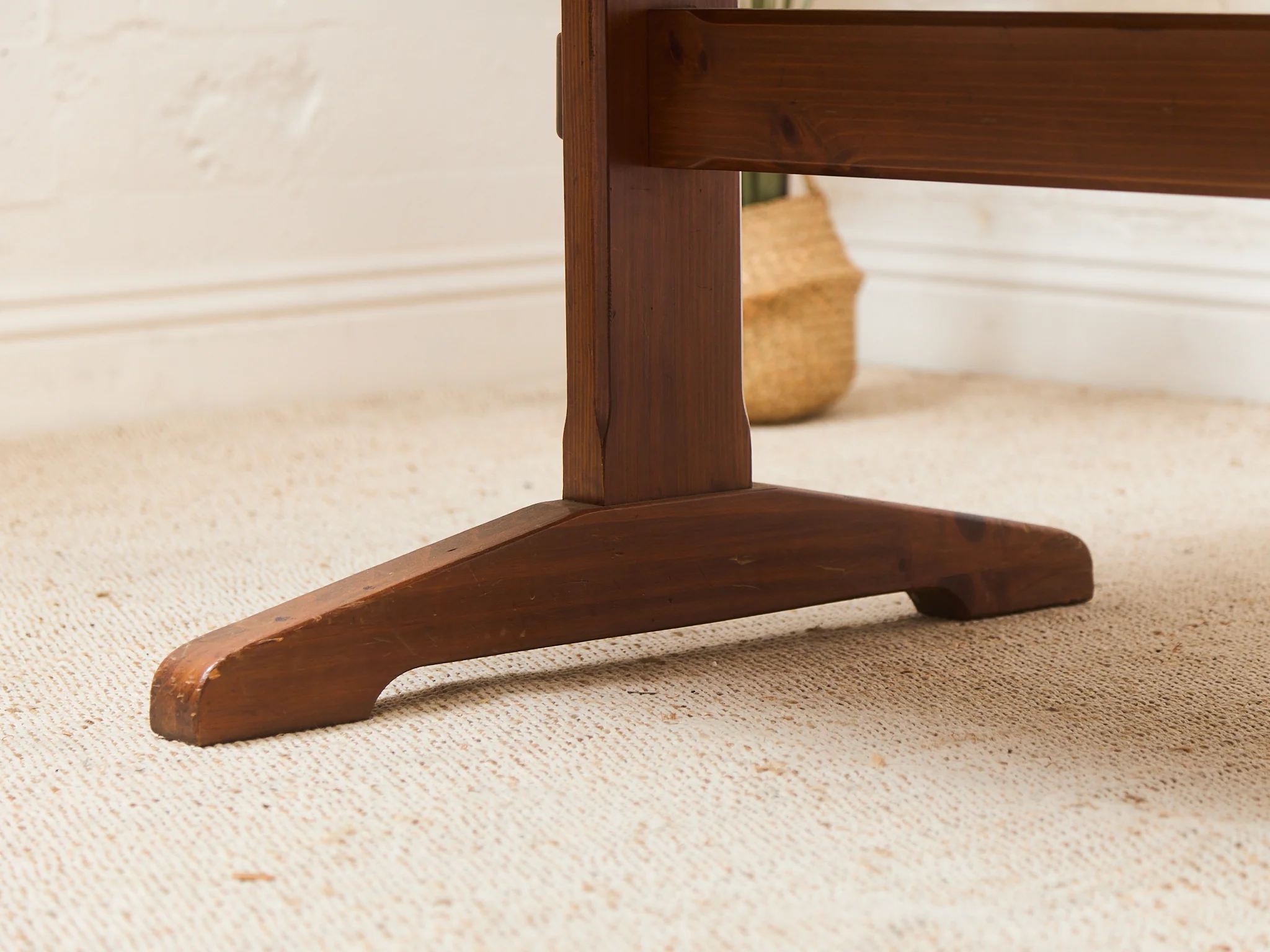 Ethan Allen Solid Wood Trestle Dining Table - Image 9