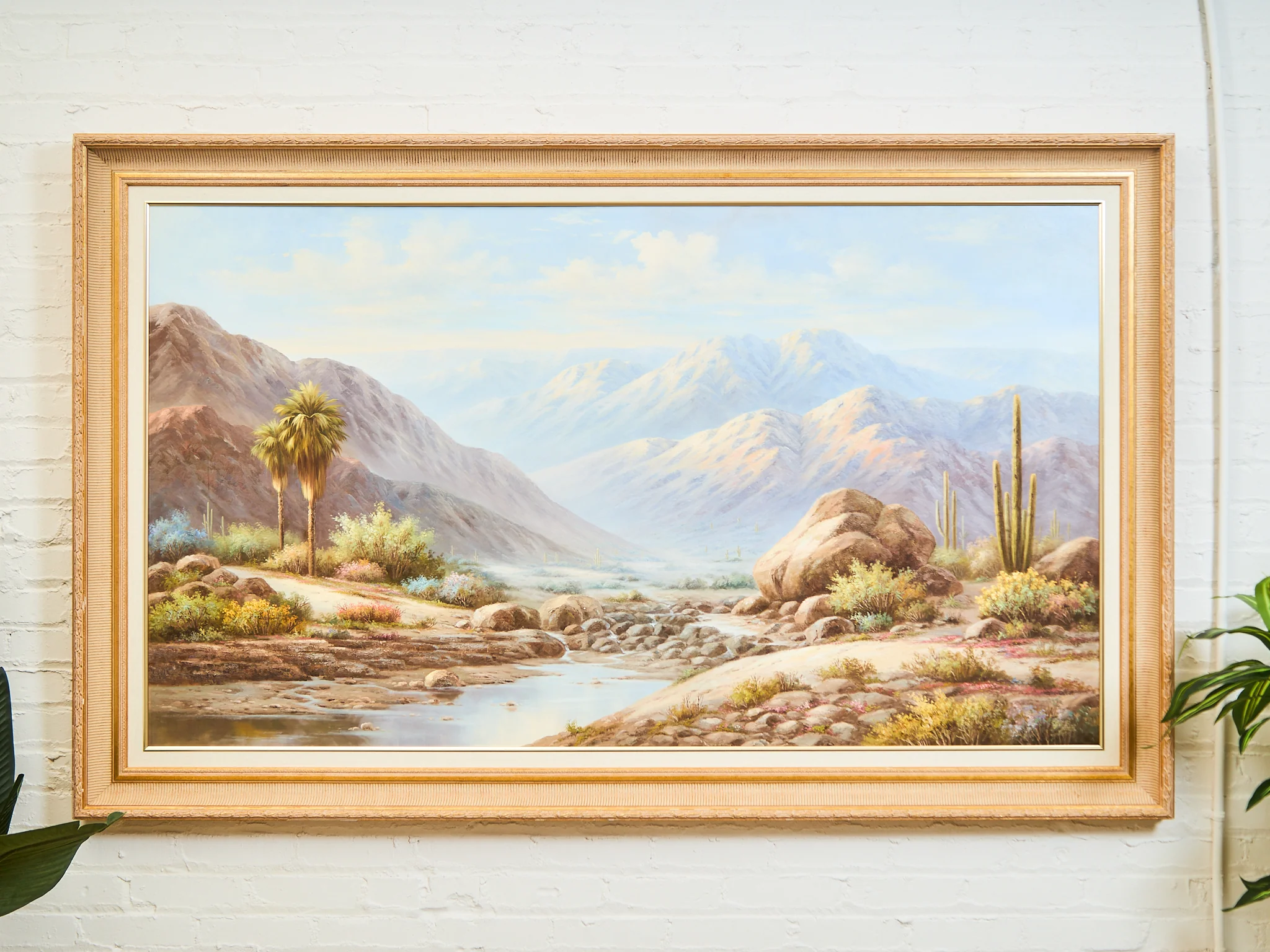 Grand Desert Landscape Oil Painting Oversized 1970s Southwest Scene