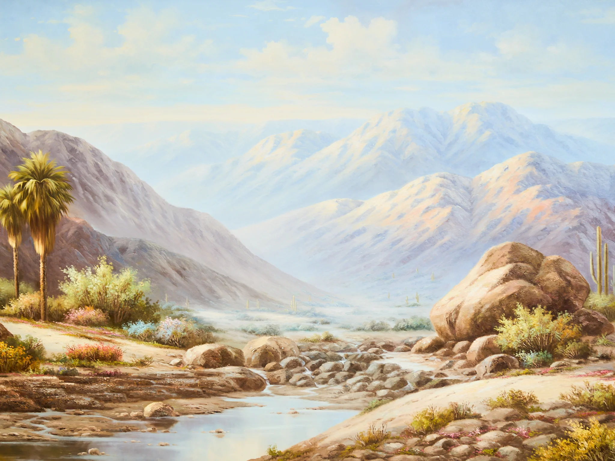 Grand Desert Landscape Oil Painting Oversized 1970s Southwest Scene - Image 2