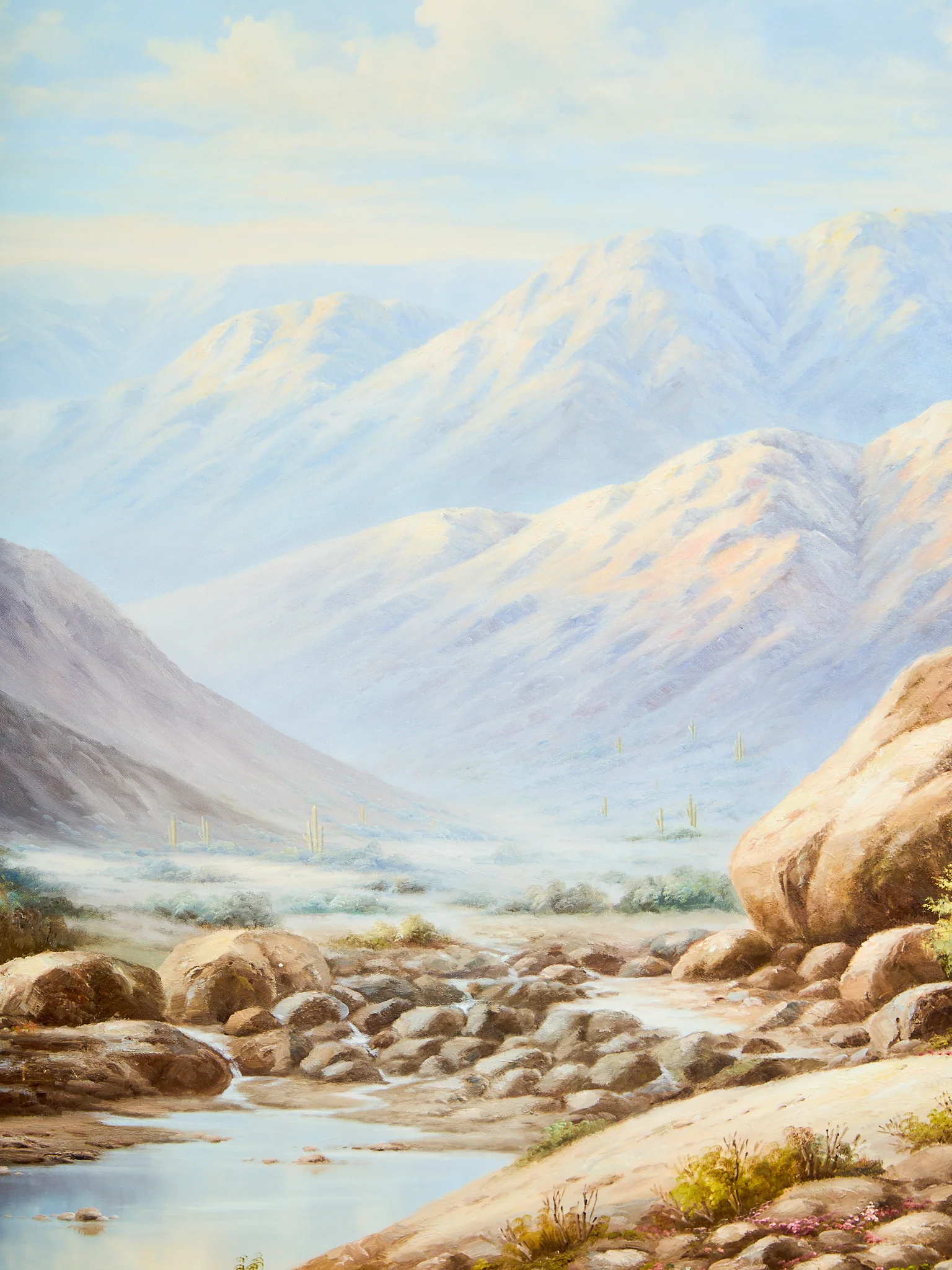 Grand Desert Landscape Oil Painting Oversized 1970s Southwest Scene - Image 4