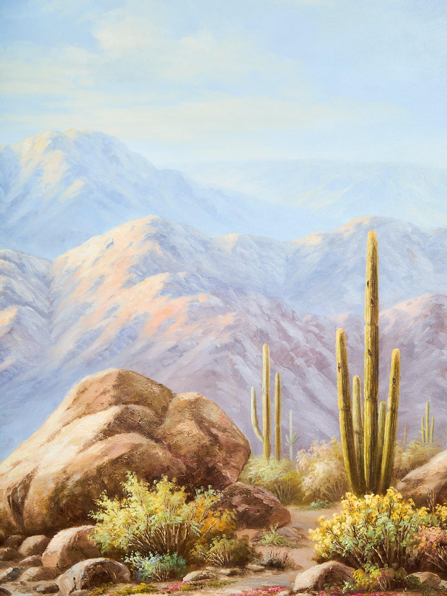 Grand Desert Landscape Oil Painting Oversized 1970s Southwest Scene - Image 5
