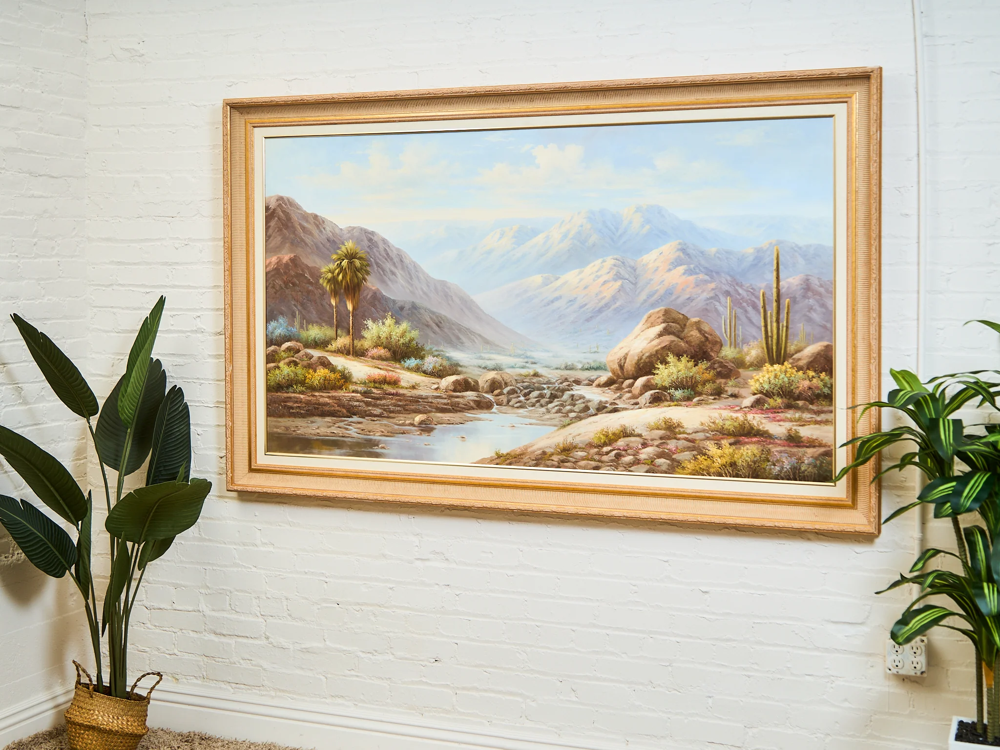 Grand Desert Landscape Oil Painting Oversized 1970s Southwest Scene - Image 6