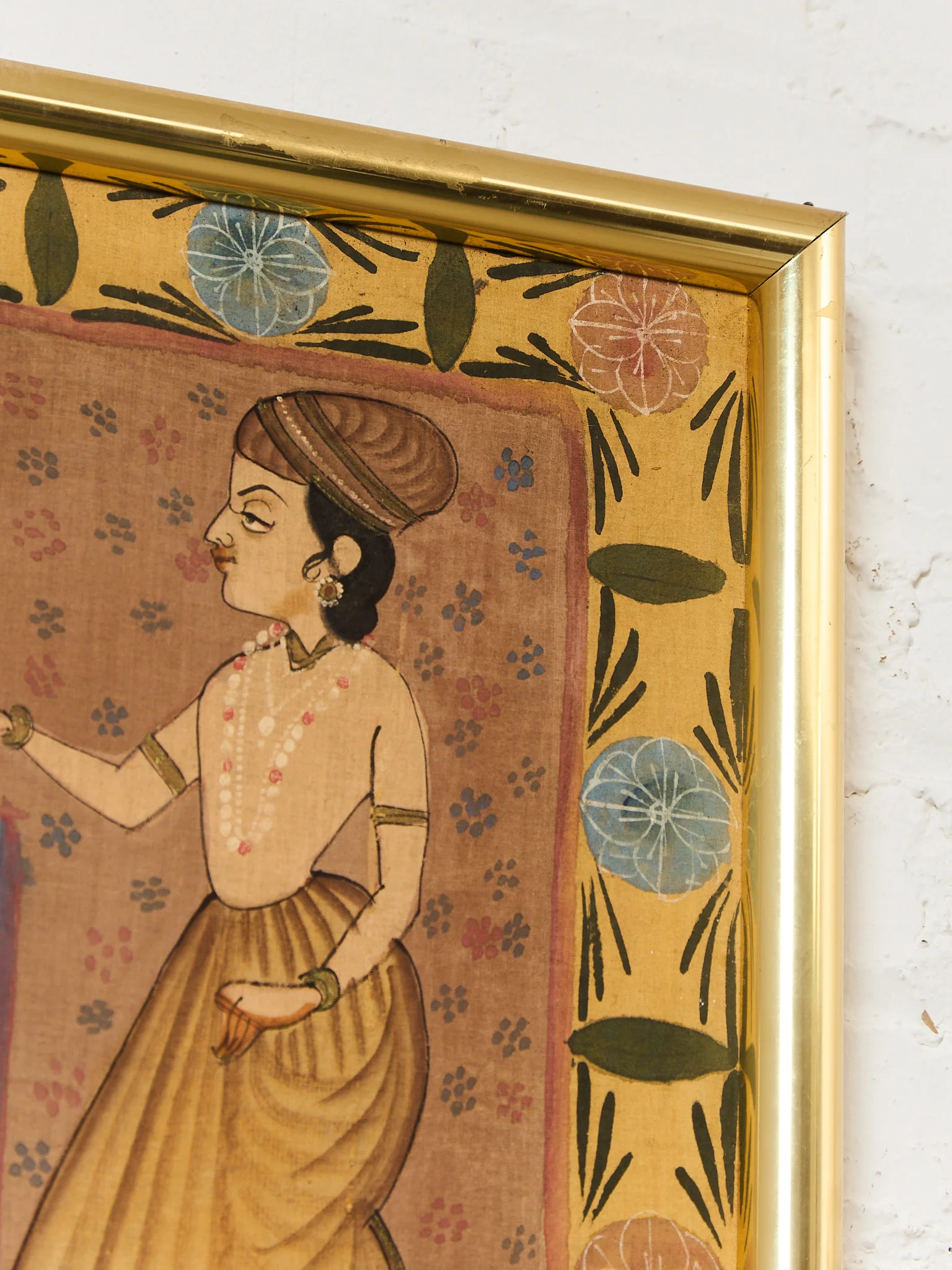 Indian Pichwai Painting of Krishna and Gopis on Fabric - Image 6