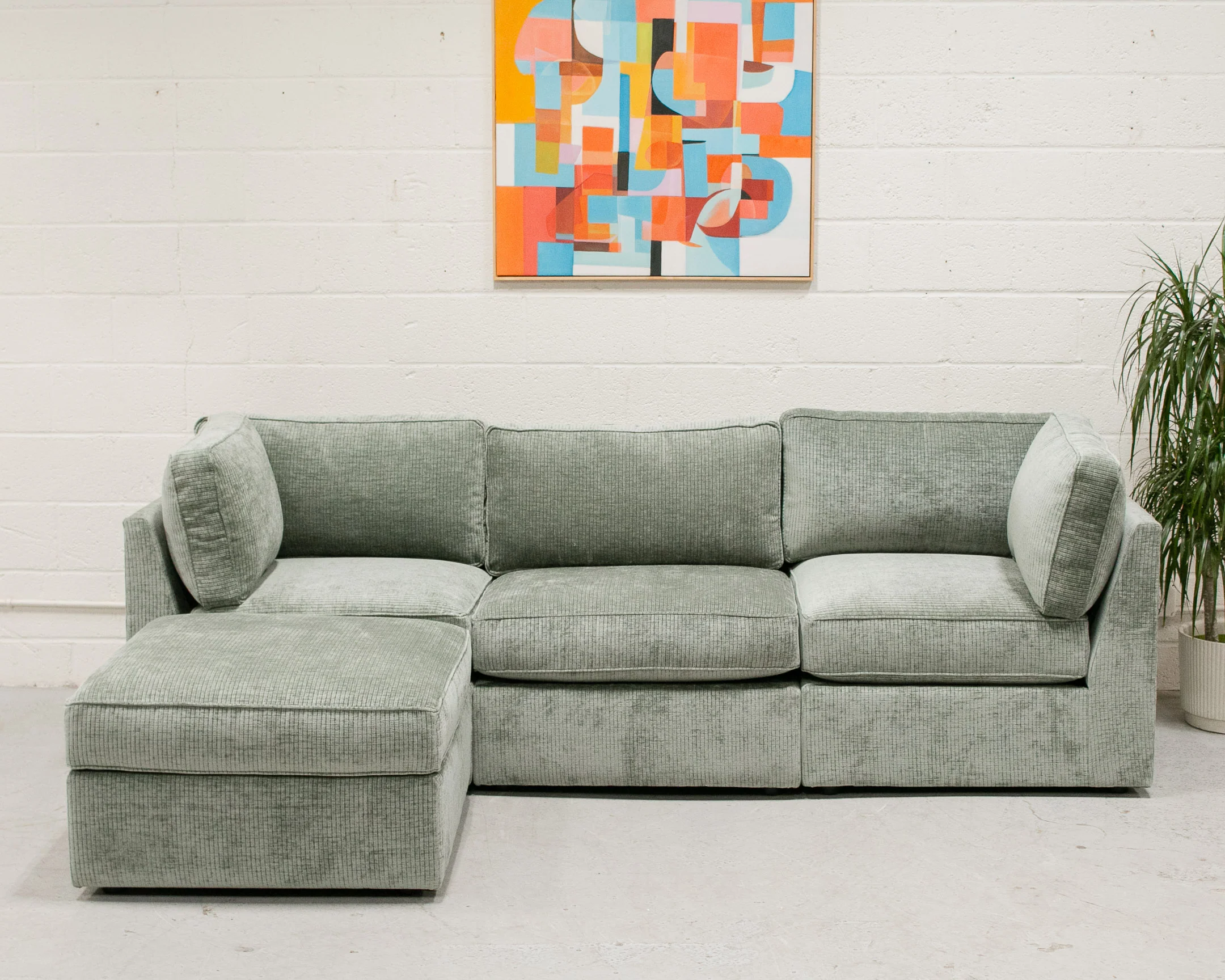 Diana Modular Sofa in Belmont Jade 4 Piece - Image 22