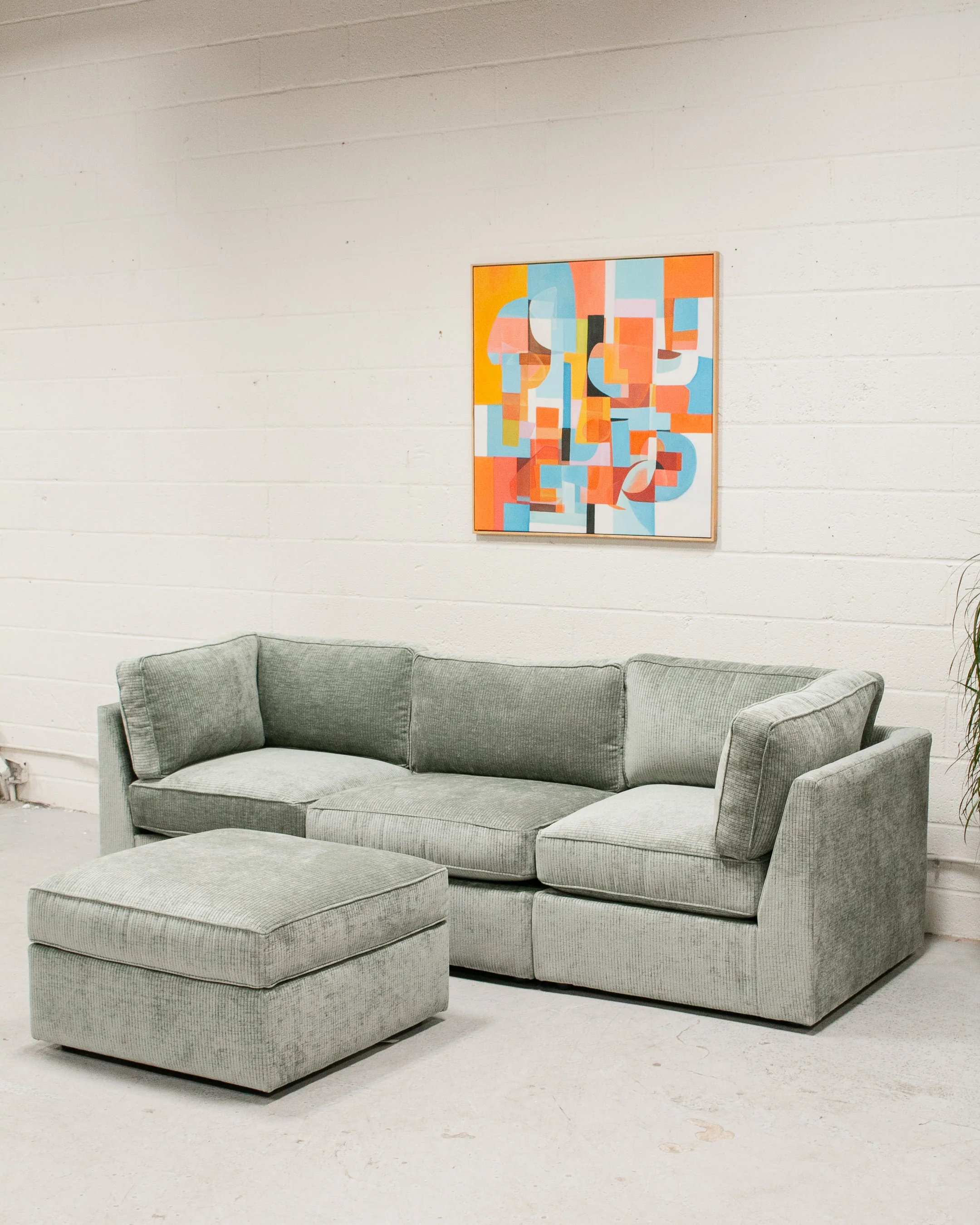 Diana Modular Sofa in Belmont Jade 4 Piece - Image 3
