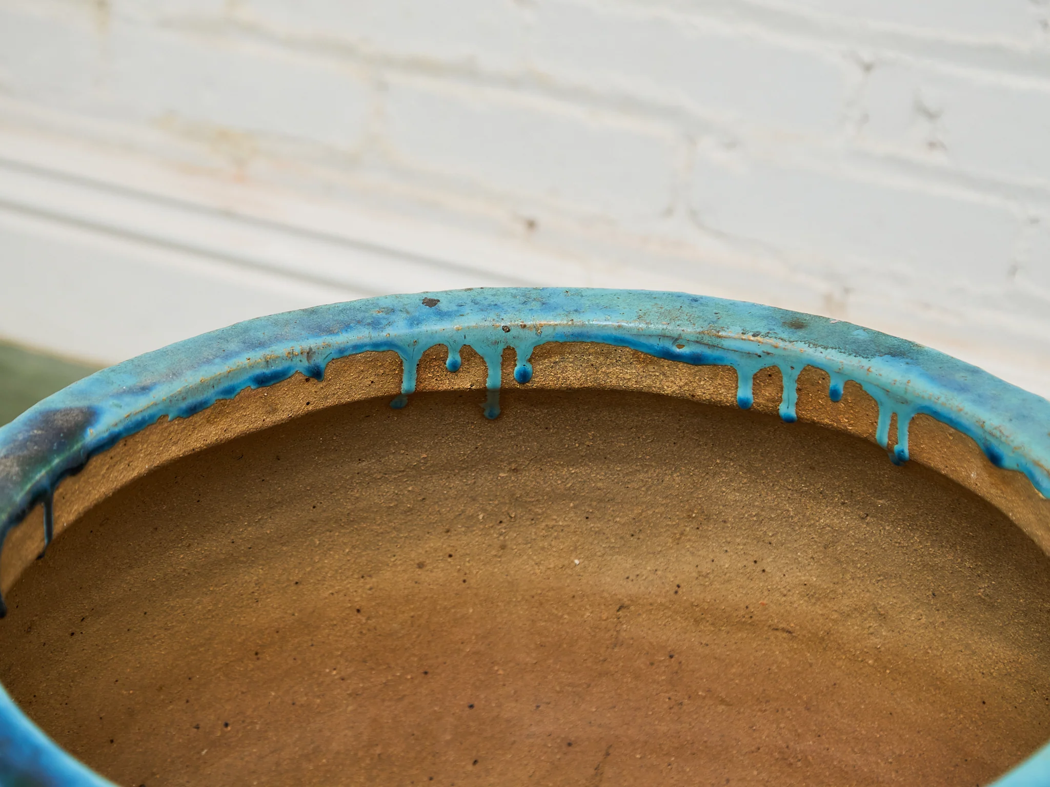 Late Qing Dynasty Period South Sea Blue Glazed Ceramic Planter - Image 4