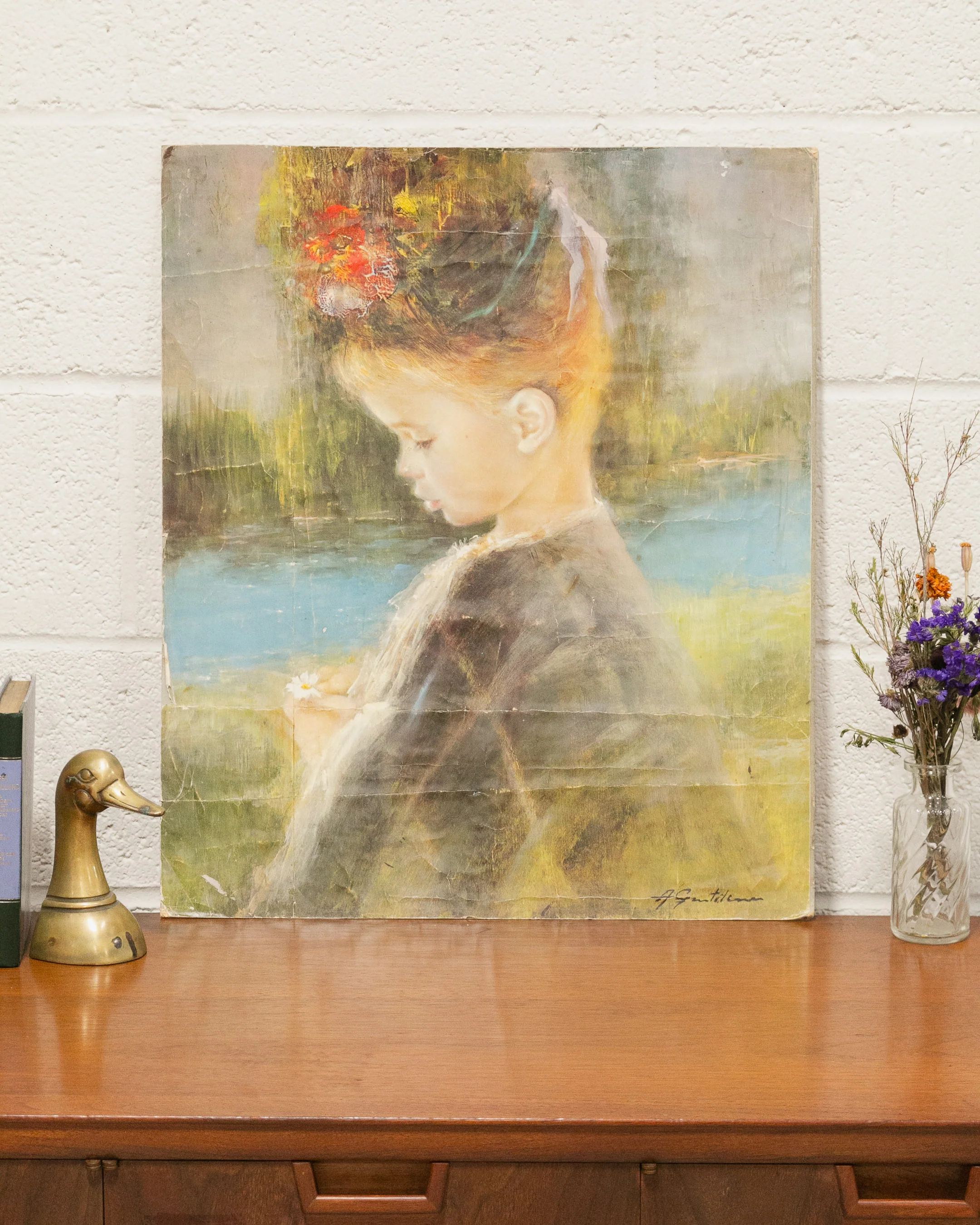 Little Girl Child Oil Painting - Image 10