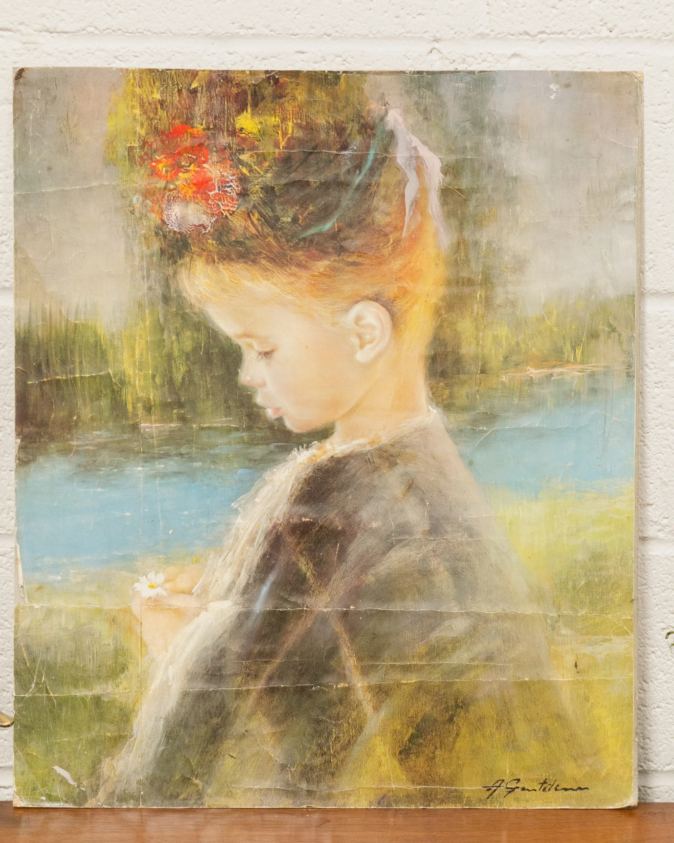Little Girl Child Oil Painting - Image 11