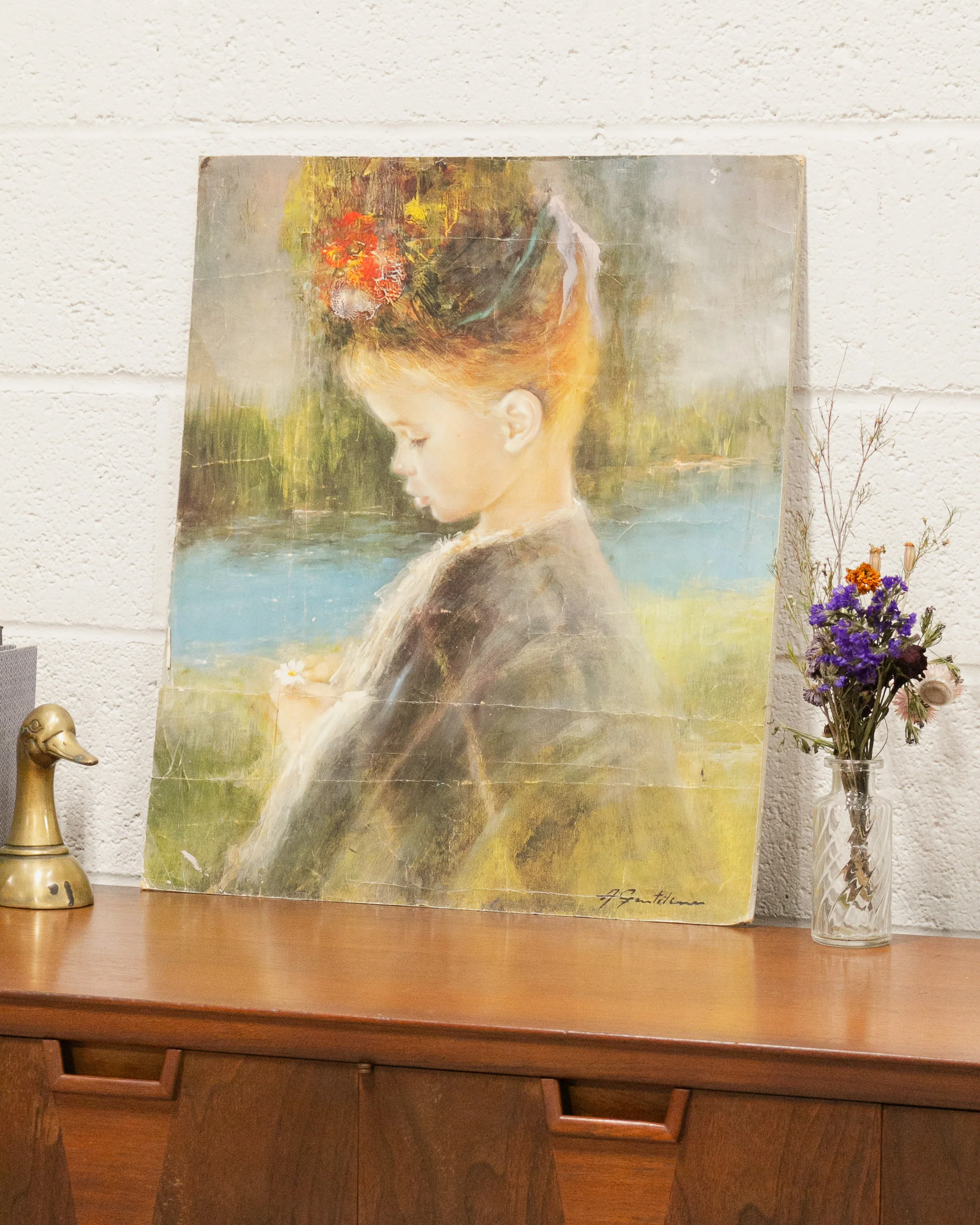 Little Girl Child Oil Painting - Image 2