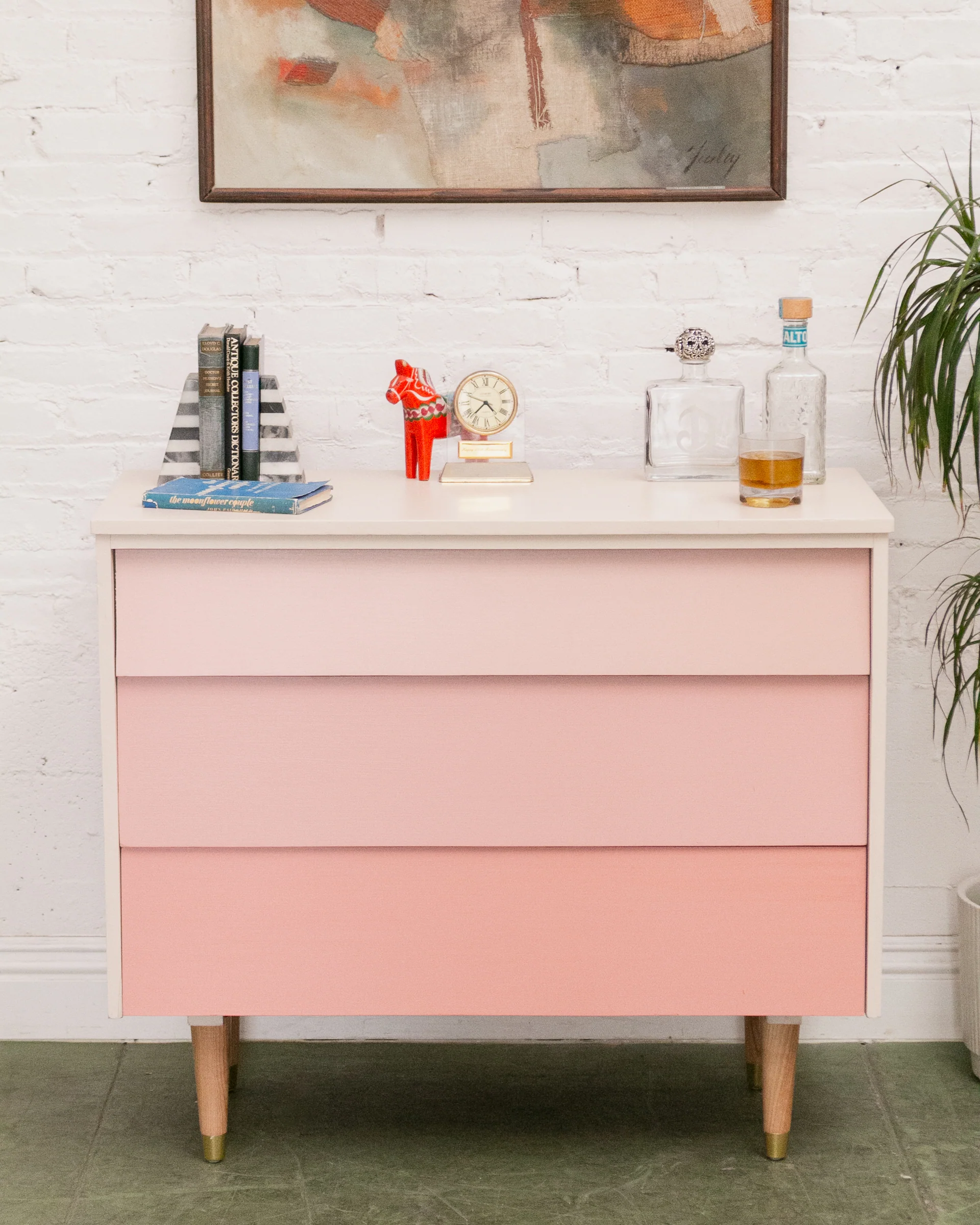 Louvered Drawer Pink Ombré Chest of Drawers - Image 18