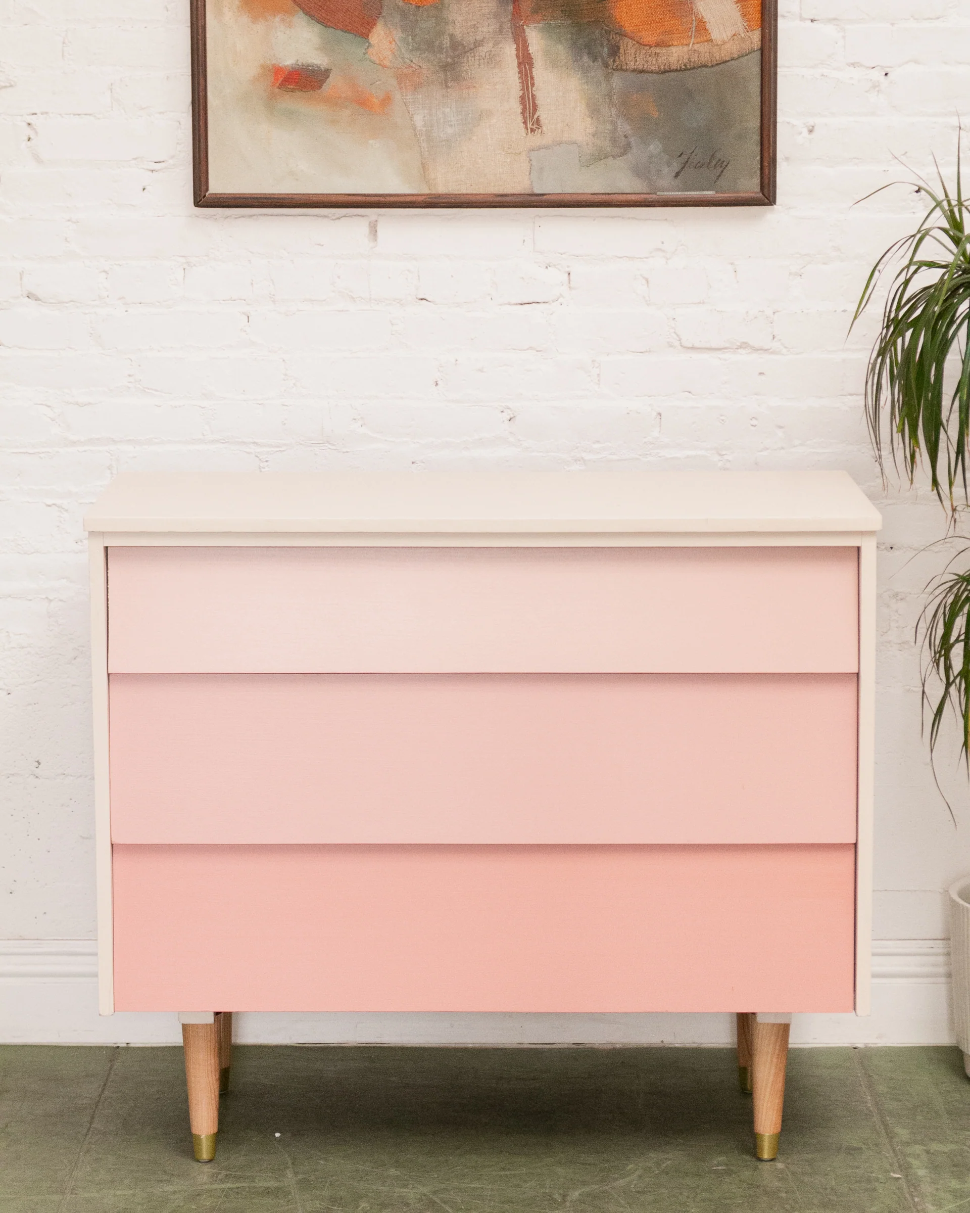 Louvered Drawer Pink Ombré Chest of Drawers - Image 19