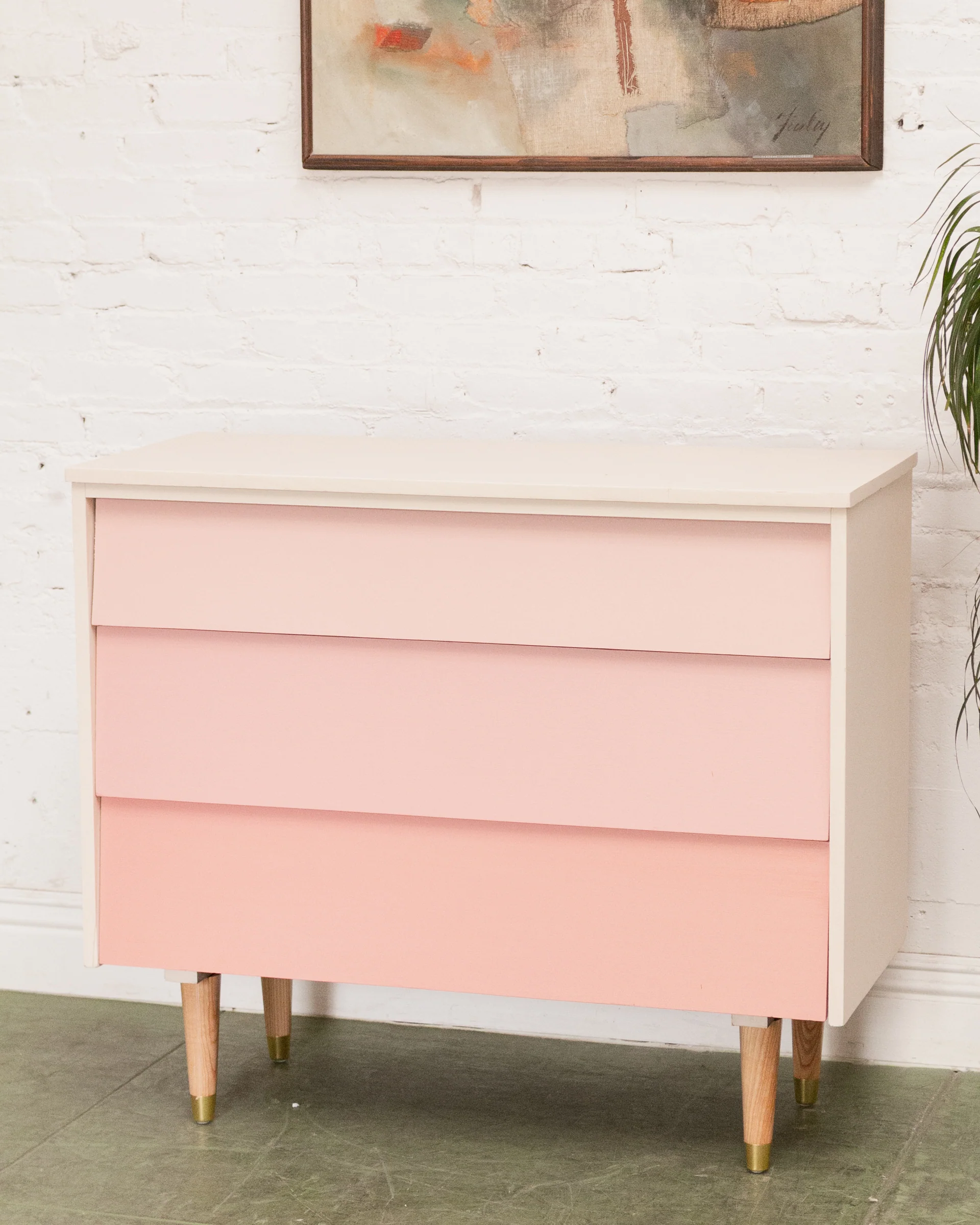 Louvered Drawer Pink Ombré Chest of Drawers - Image 3