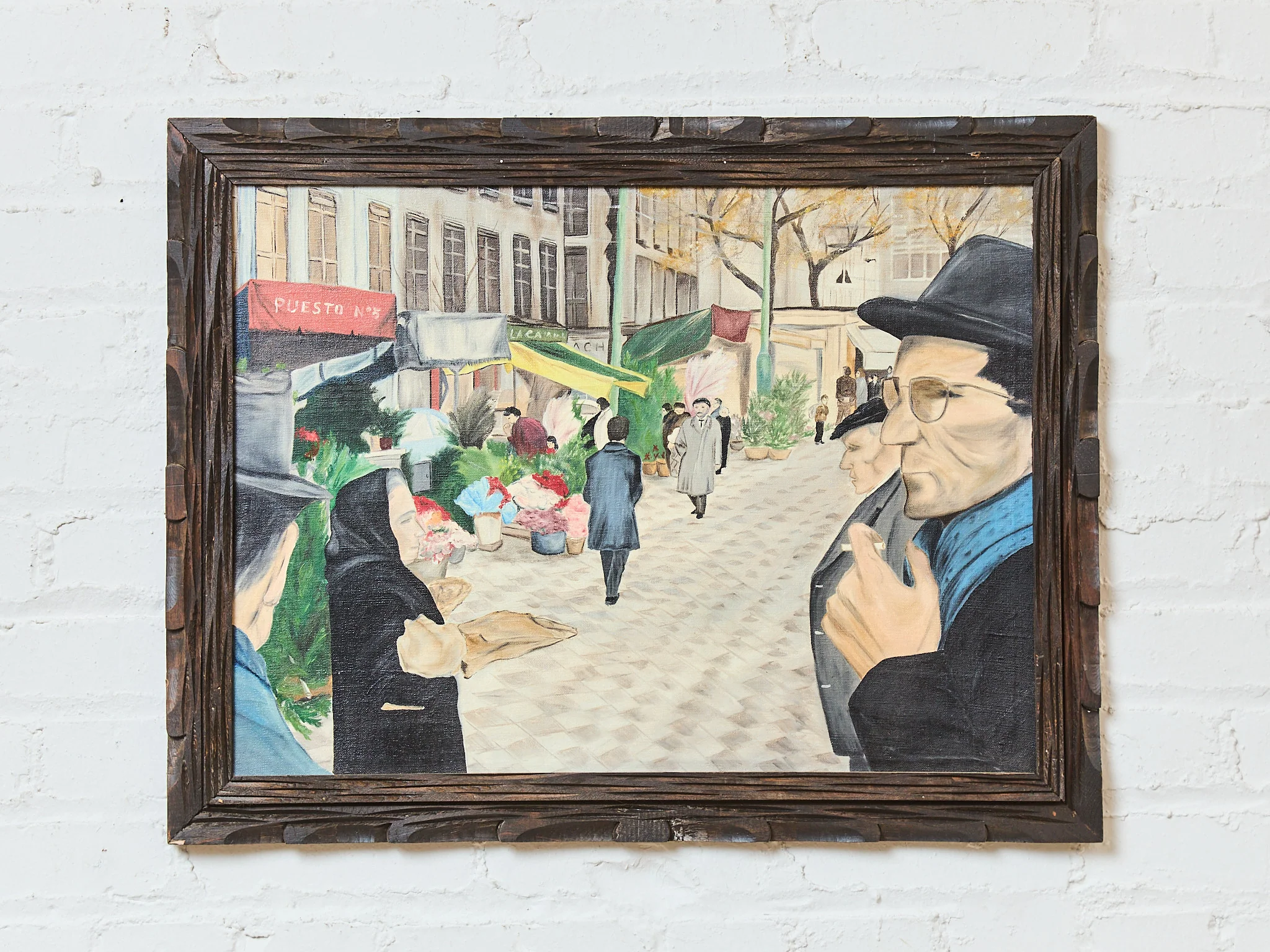 Market Day in the Old Quarter Oil Painting
