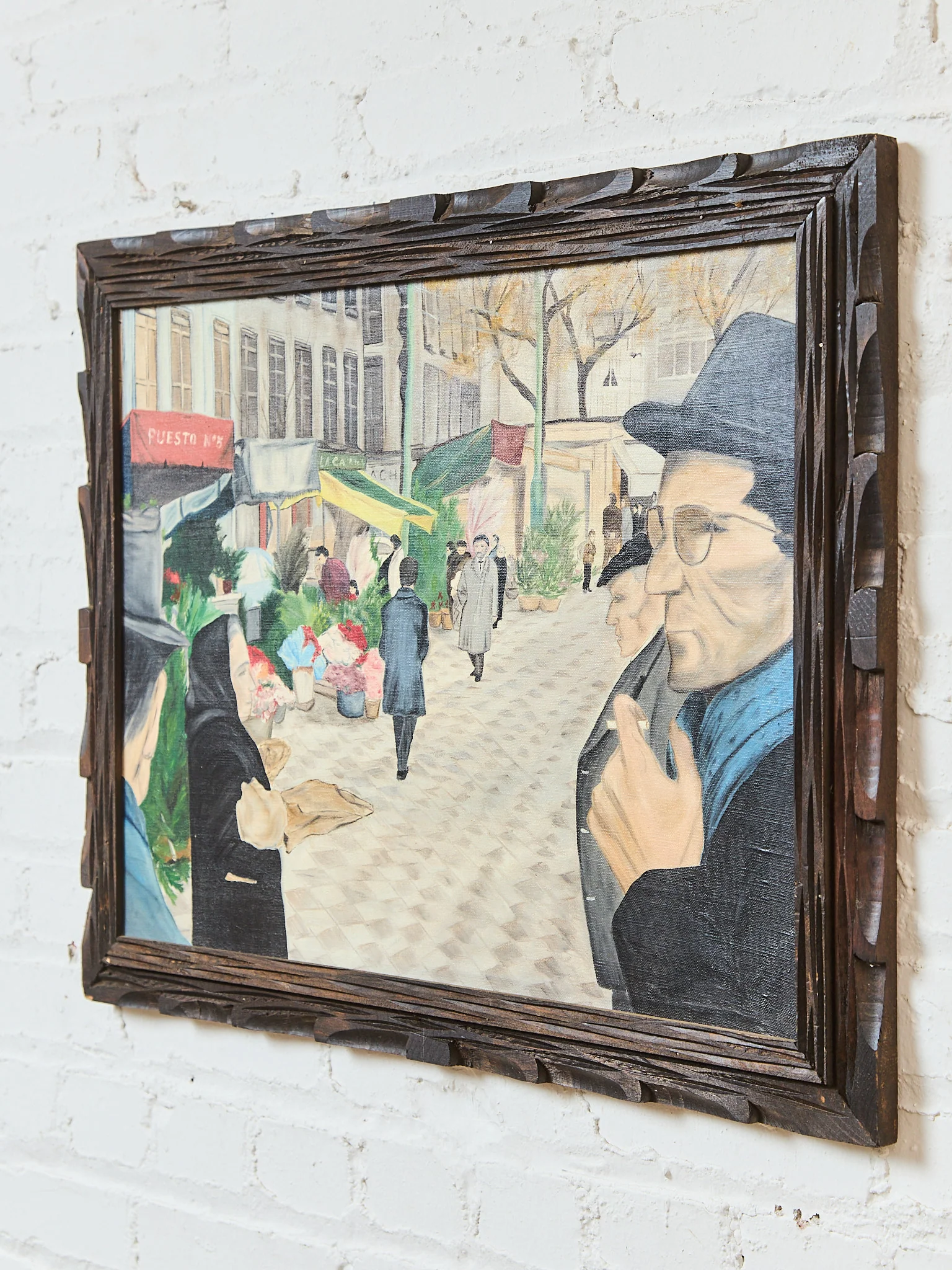 Market Day in the Old Quarter Oil Painting - Image 7