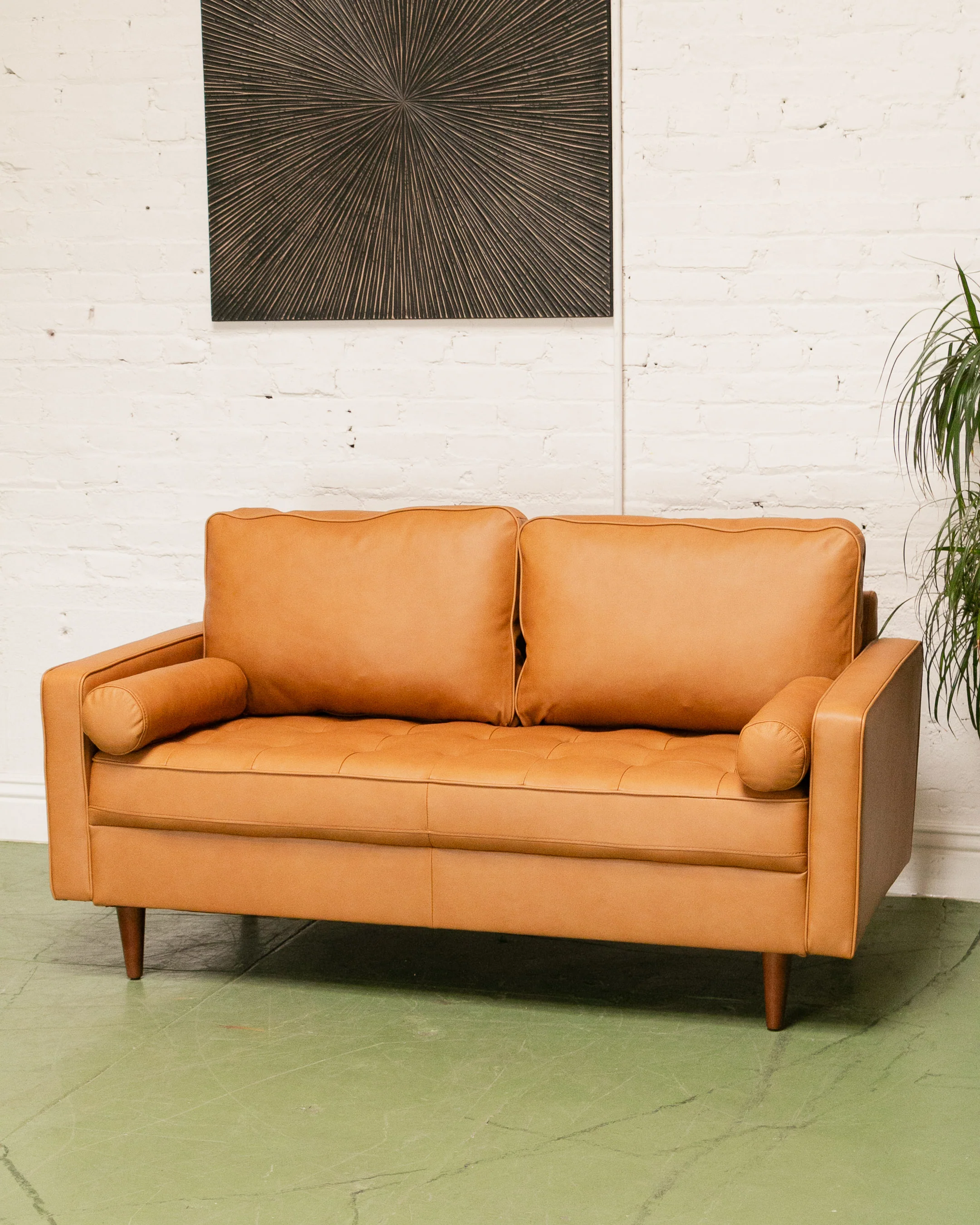 Maya Loveseat Sofa in Leather