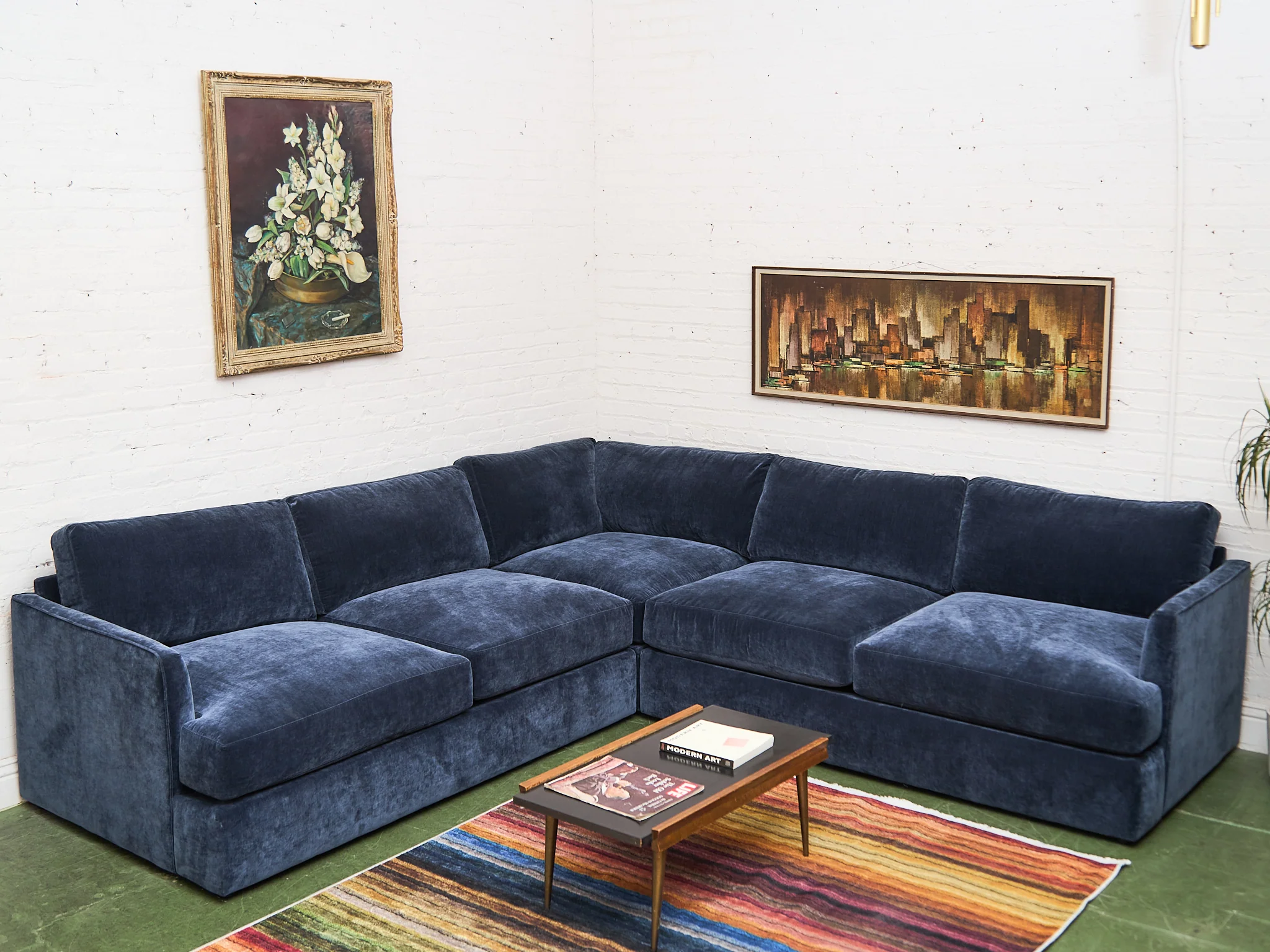 Michonne 3 Piece Corner Sofa in Amici Indigo - Image 2