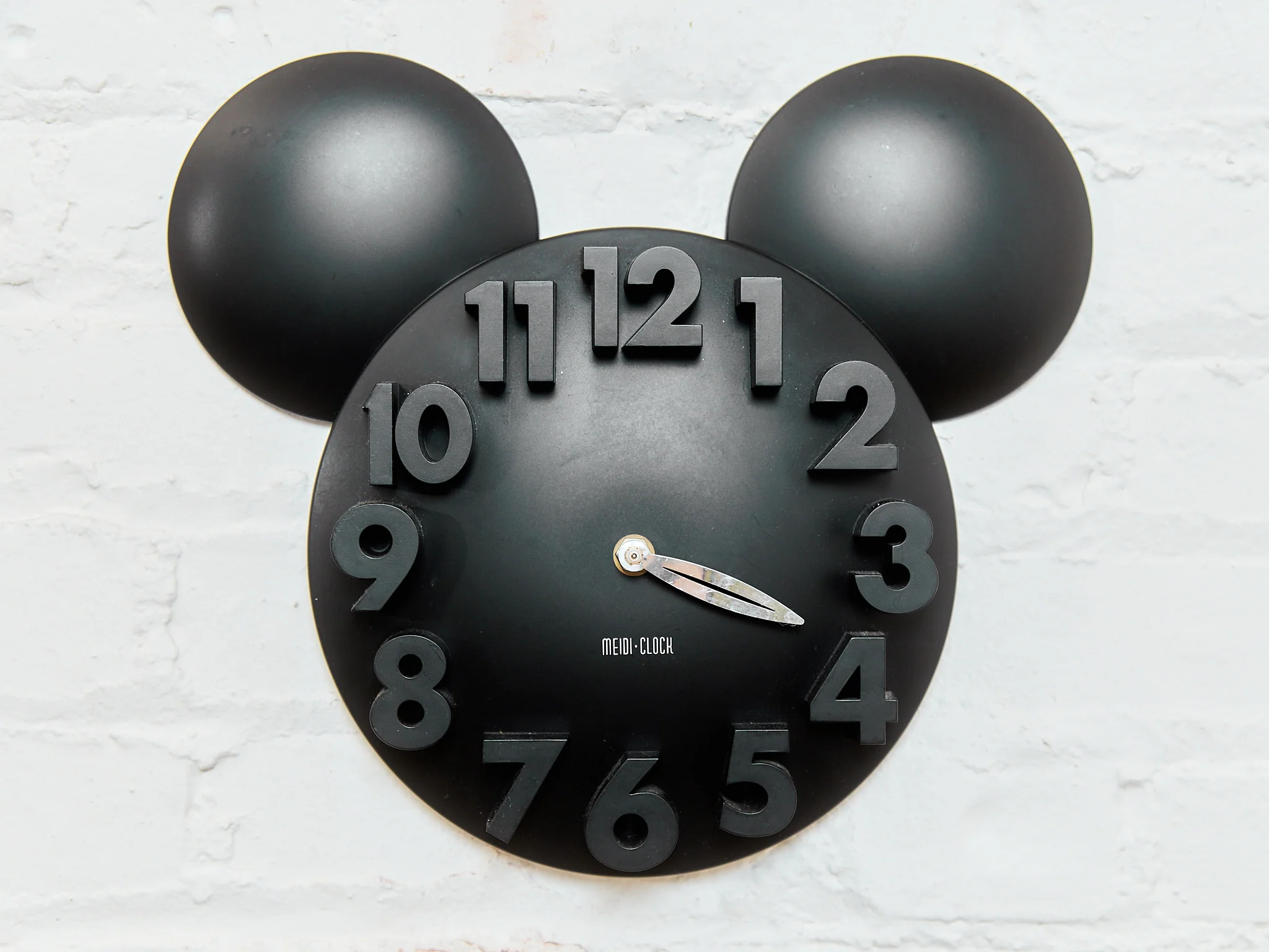 Mickey in All Black Mod Clock
