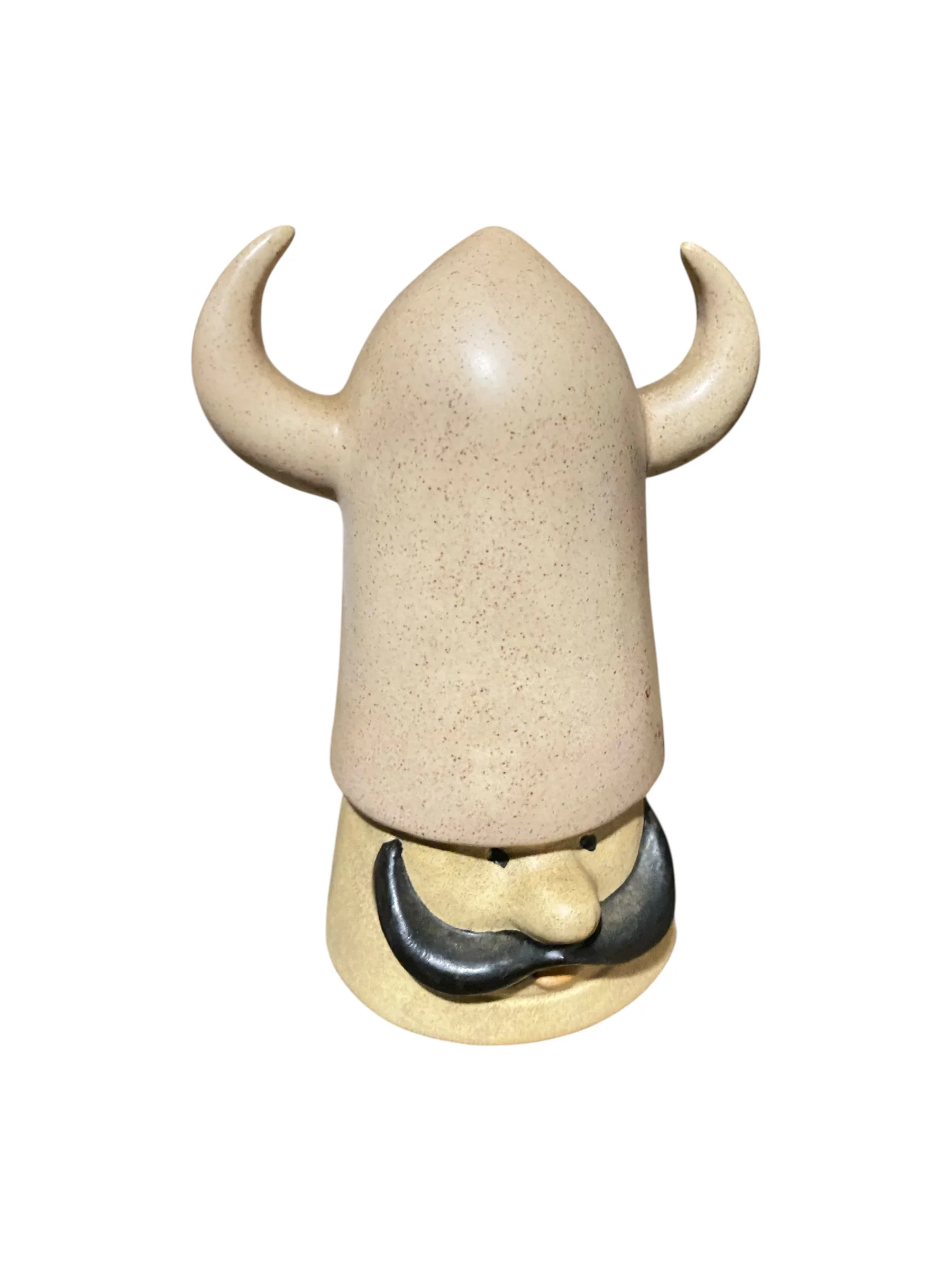 Mid Century Viking with Tan Hat Ceramic Stoneware Shaker