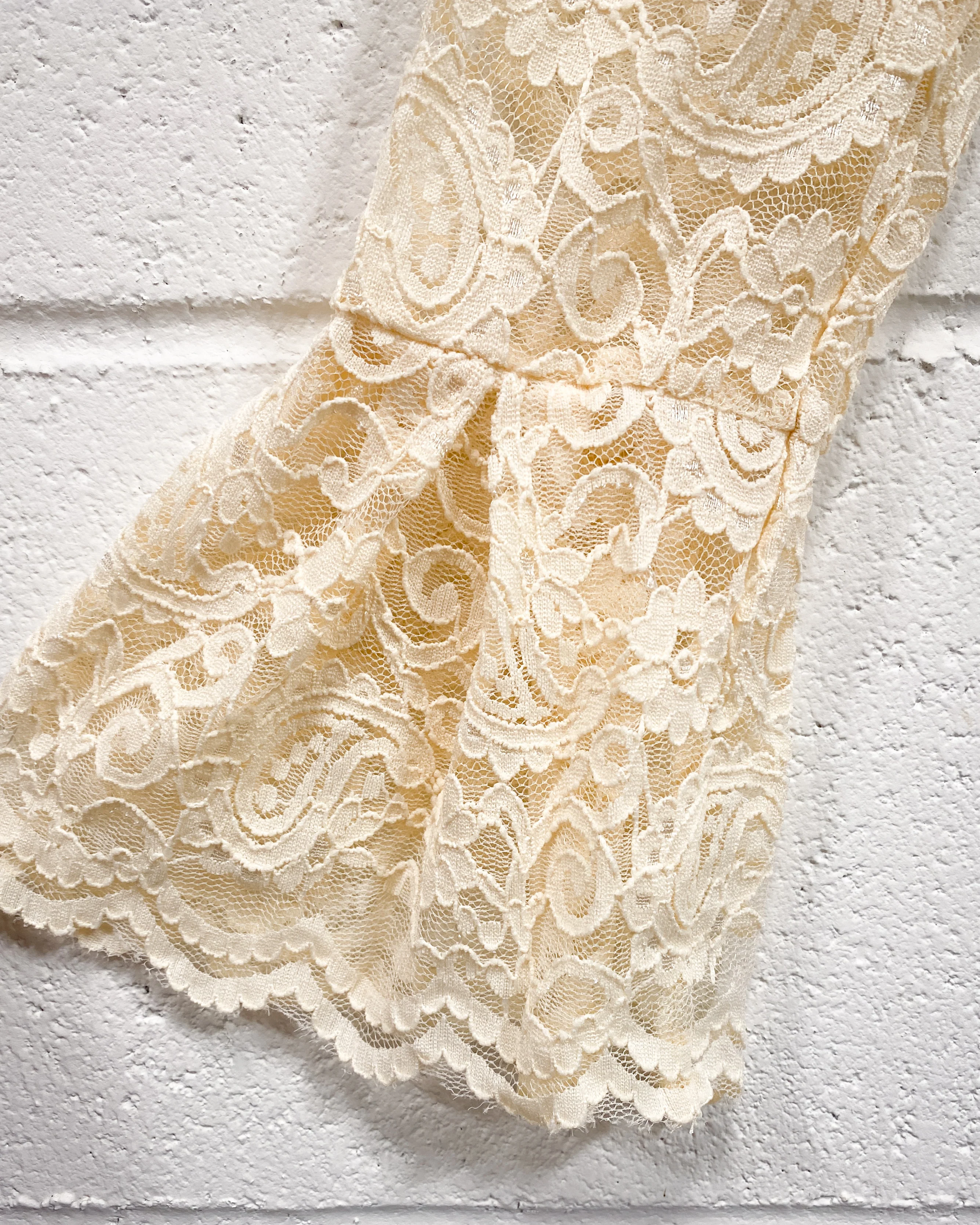 Mock Neck Lace Blouse with Bell Sleeves (XL) - Image 5