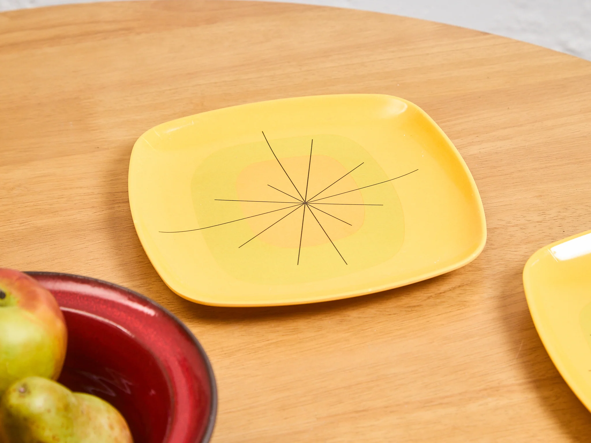 Pair of Atomic Yellow Melamine Plates - Image 3