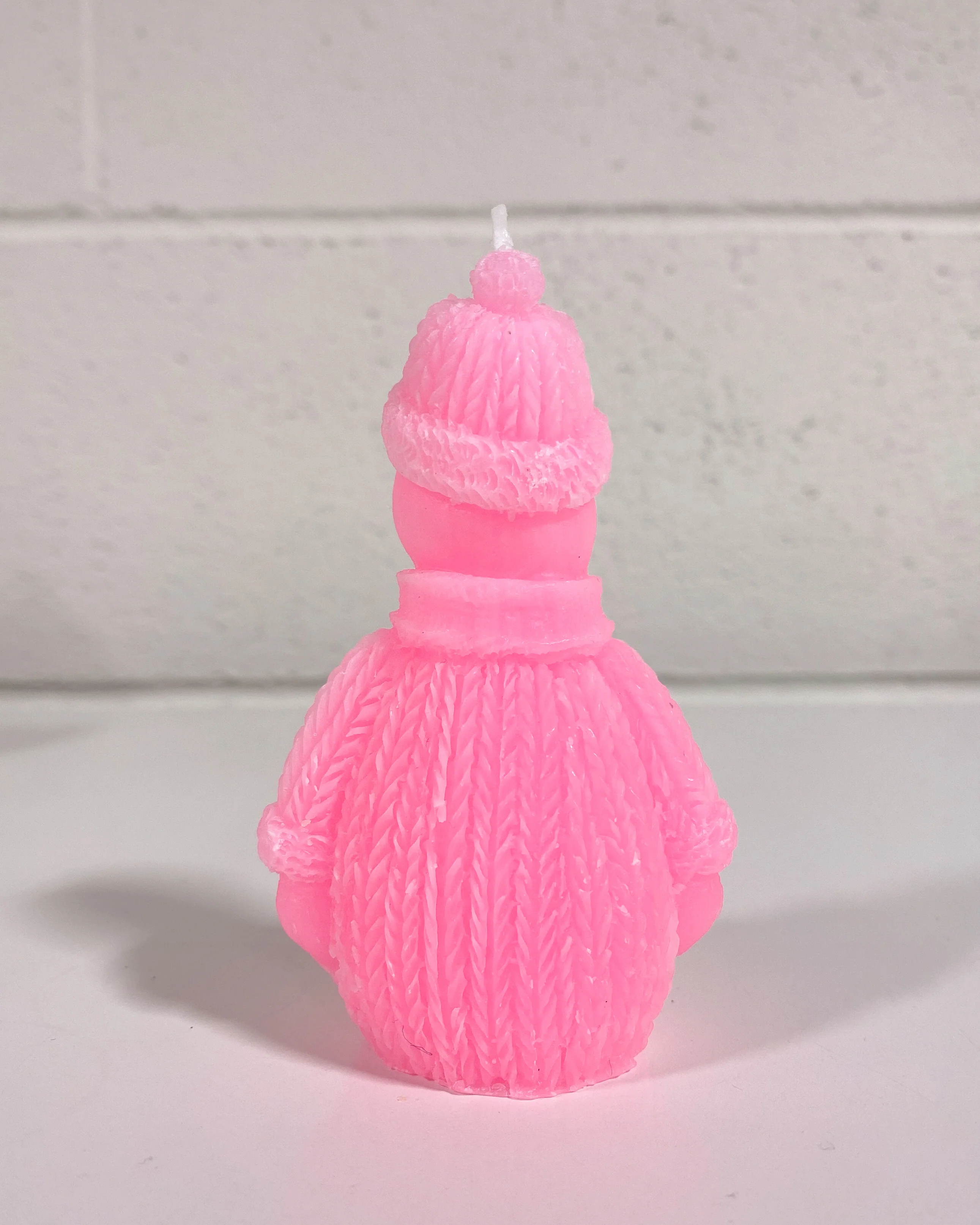 Pink Snowman Candle - Image 2