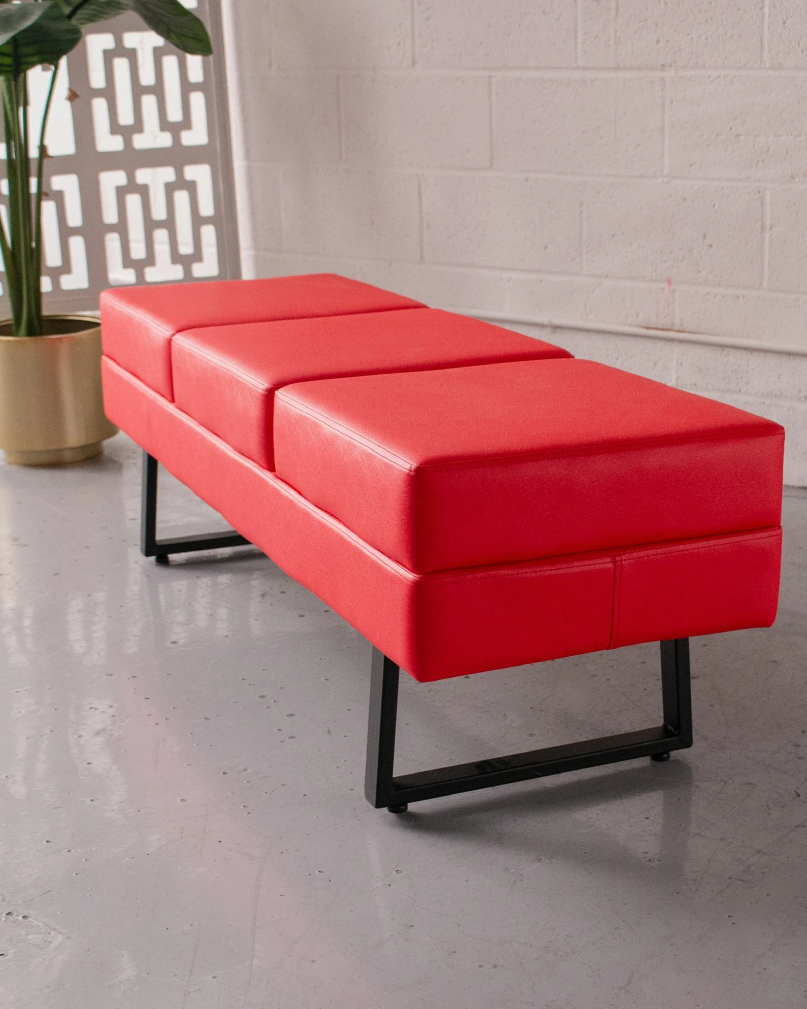 Red Modernist Bench
