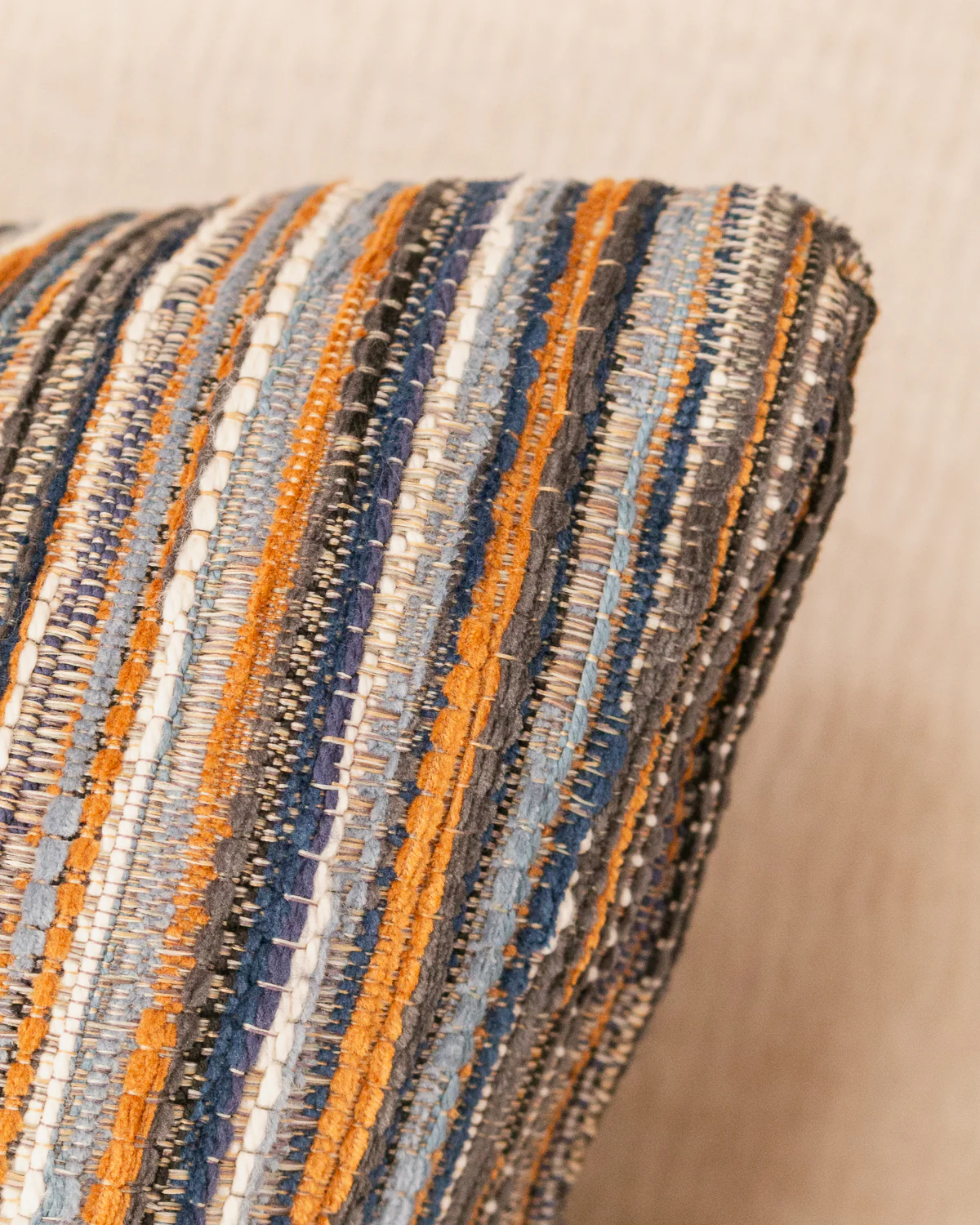 Rectangular Blue Striped Pillow - Image 3