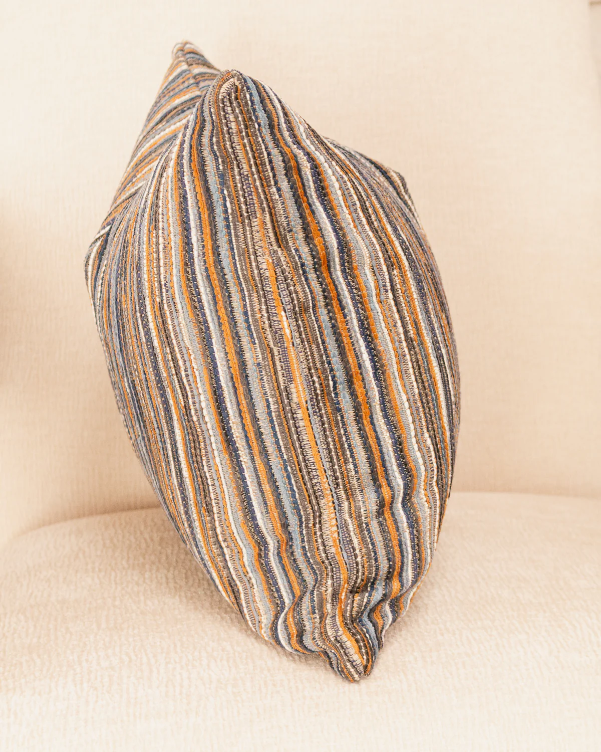 Rectangular Blue Striped Pillow - Image 4