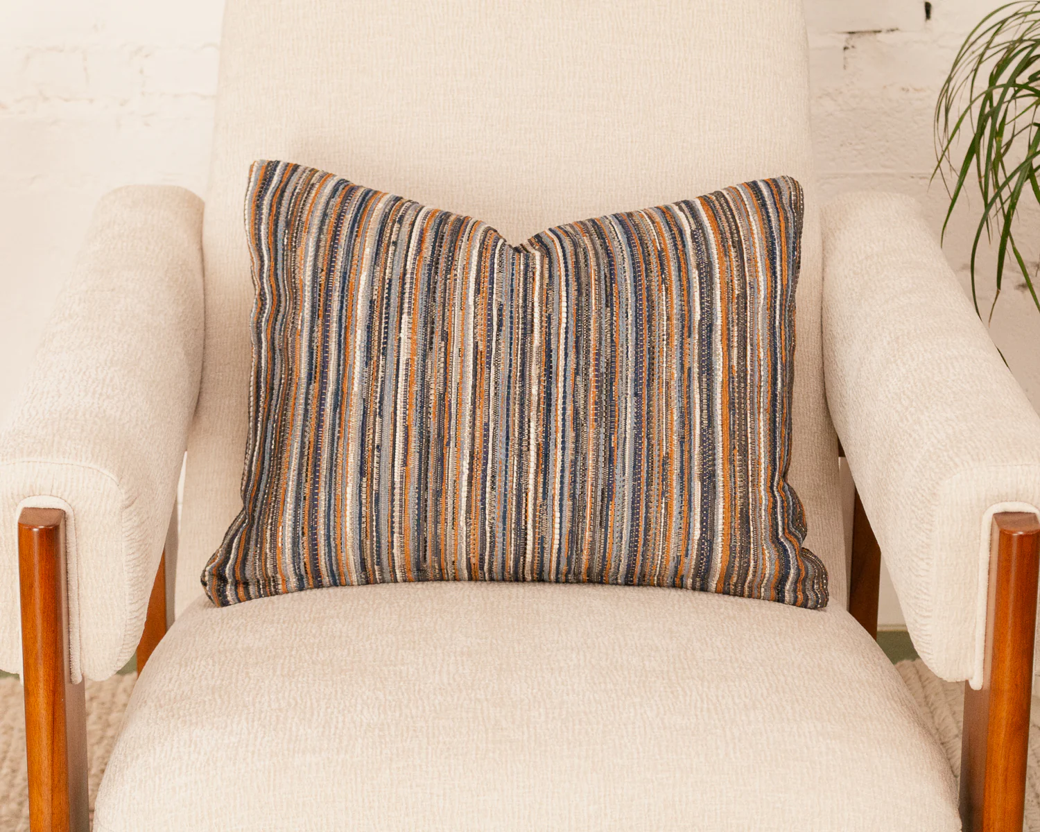 Rectangular Blue Striped Pillow - Image 5